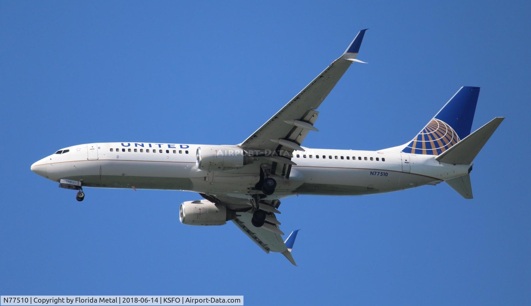 N77510, 2008 Boeing 737-824 C/N 32828, SFO spotting 2018