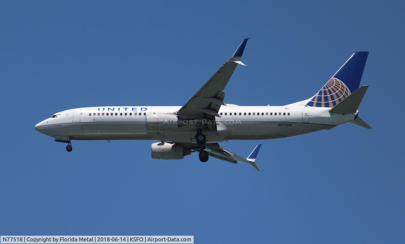 N77518, 2008 Boeing 737-824 C/N 31605, SFO spotting 2018