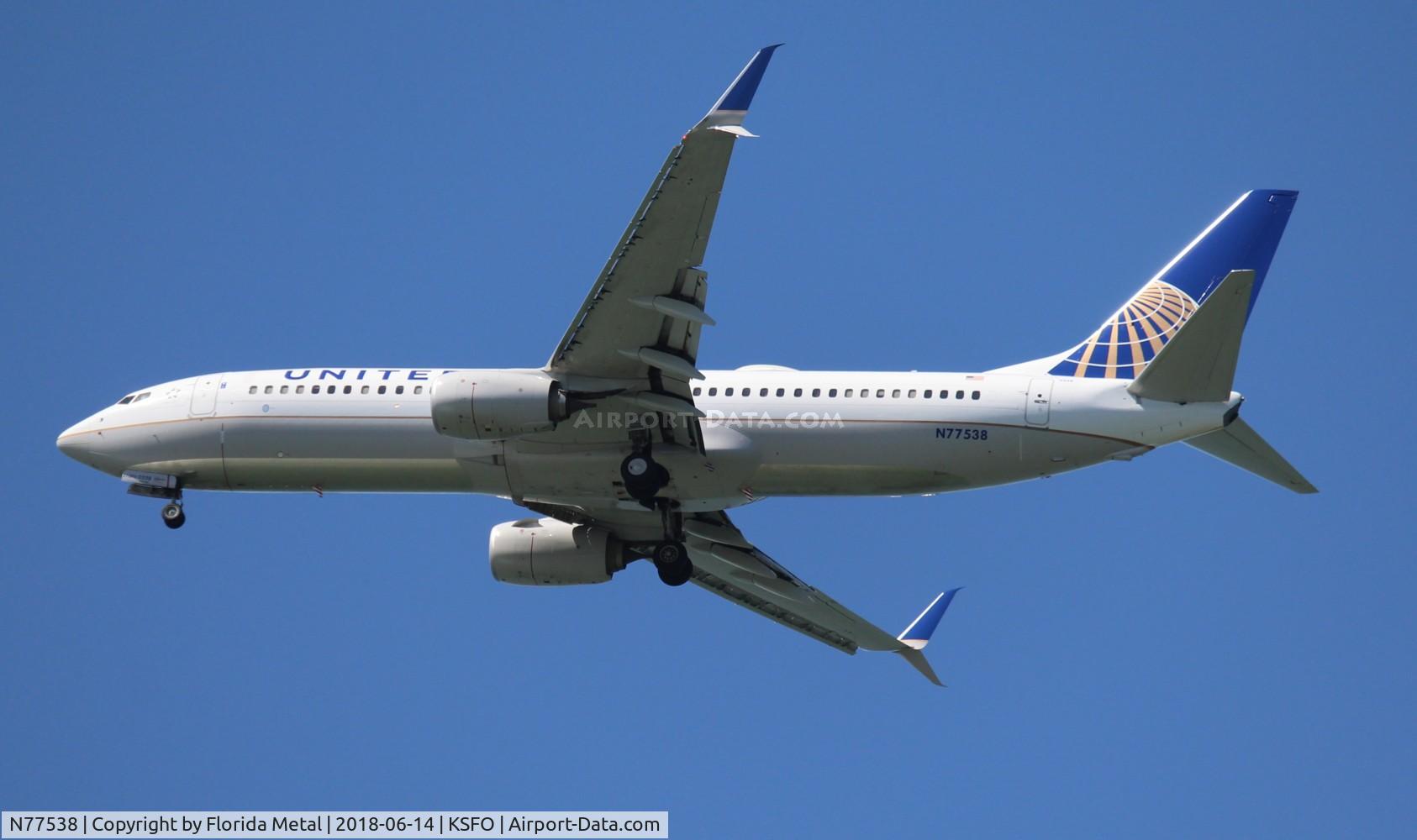 N77538, 2016 Boeing 737-824 C/N 63694, SFO spotting 2018