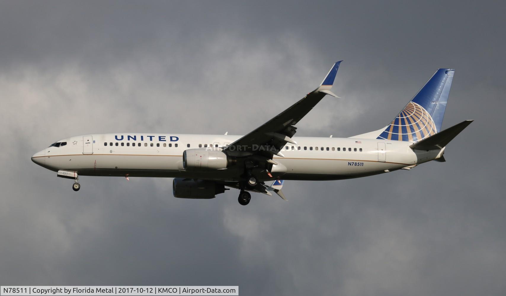 N78511, 2008 Boeing 737-824 C/N 33459, MCO spotting 2017