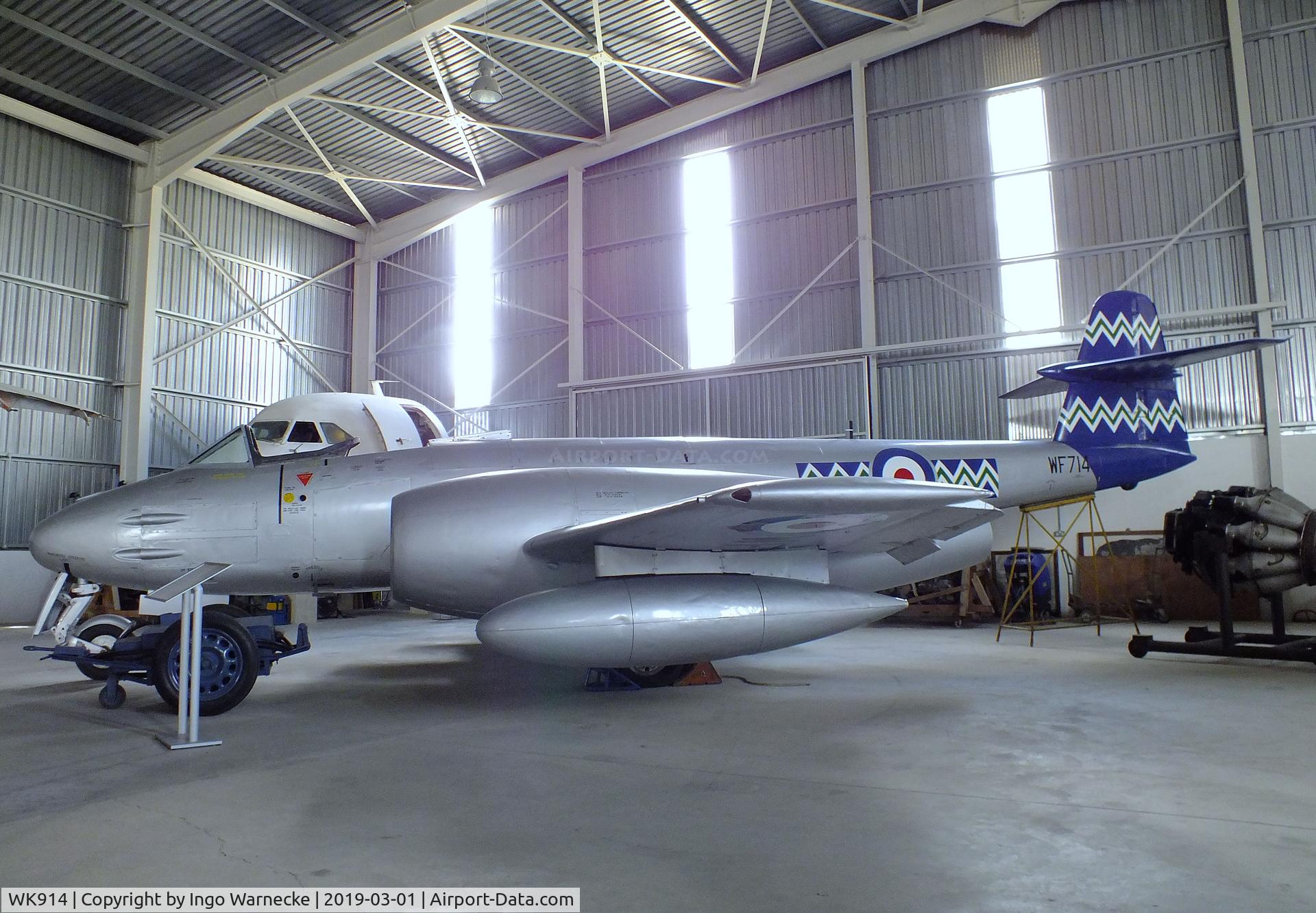 WK914, 1977 Gloster Meteor F.8 C/N AW.5220, Gloster Meteor F8, displayed as WF714 at the Malta Aviation Museum, Ta' Qali