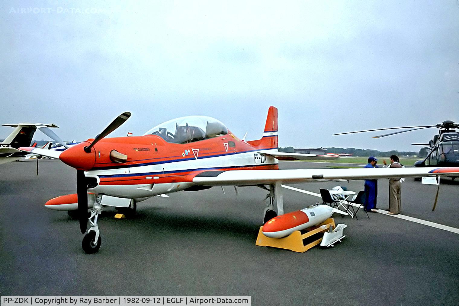 PP-ZDK, Embraer EMB-312 Tucano C/N 312005, PP-ZDK   Embraer EMB-312 Tucano  [312005] (Embraer) Farnborough~G 12/09/1982