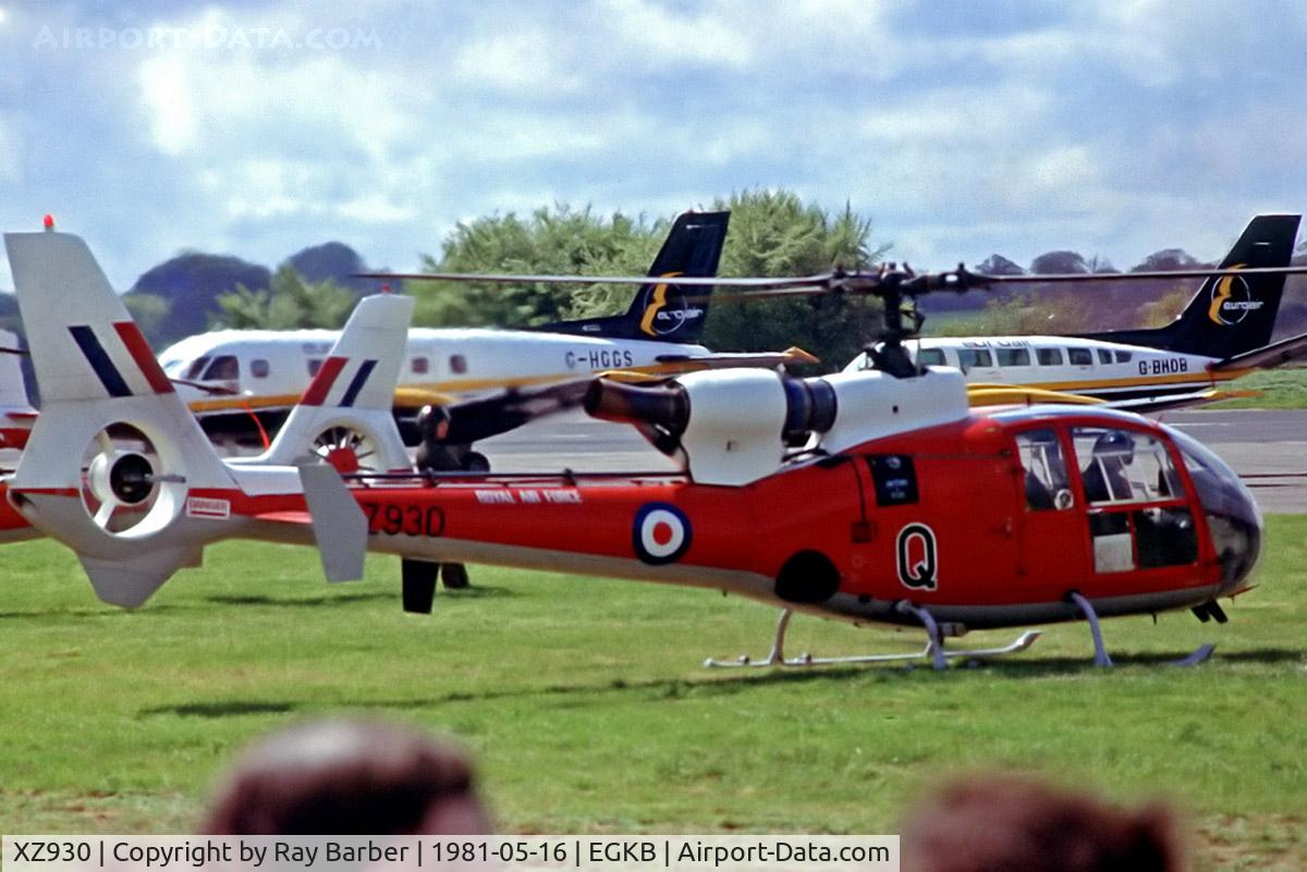 XZ930, Westland Gazelle HT.3 C/N 1727, XZ930   Aerospatiale SA.341D Gazelle HT.3 [1727] (Royal Air Force) Biggin Hill~G @ 16/05/1981