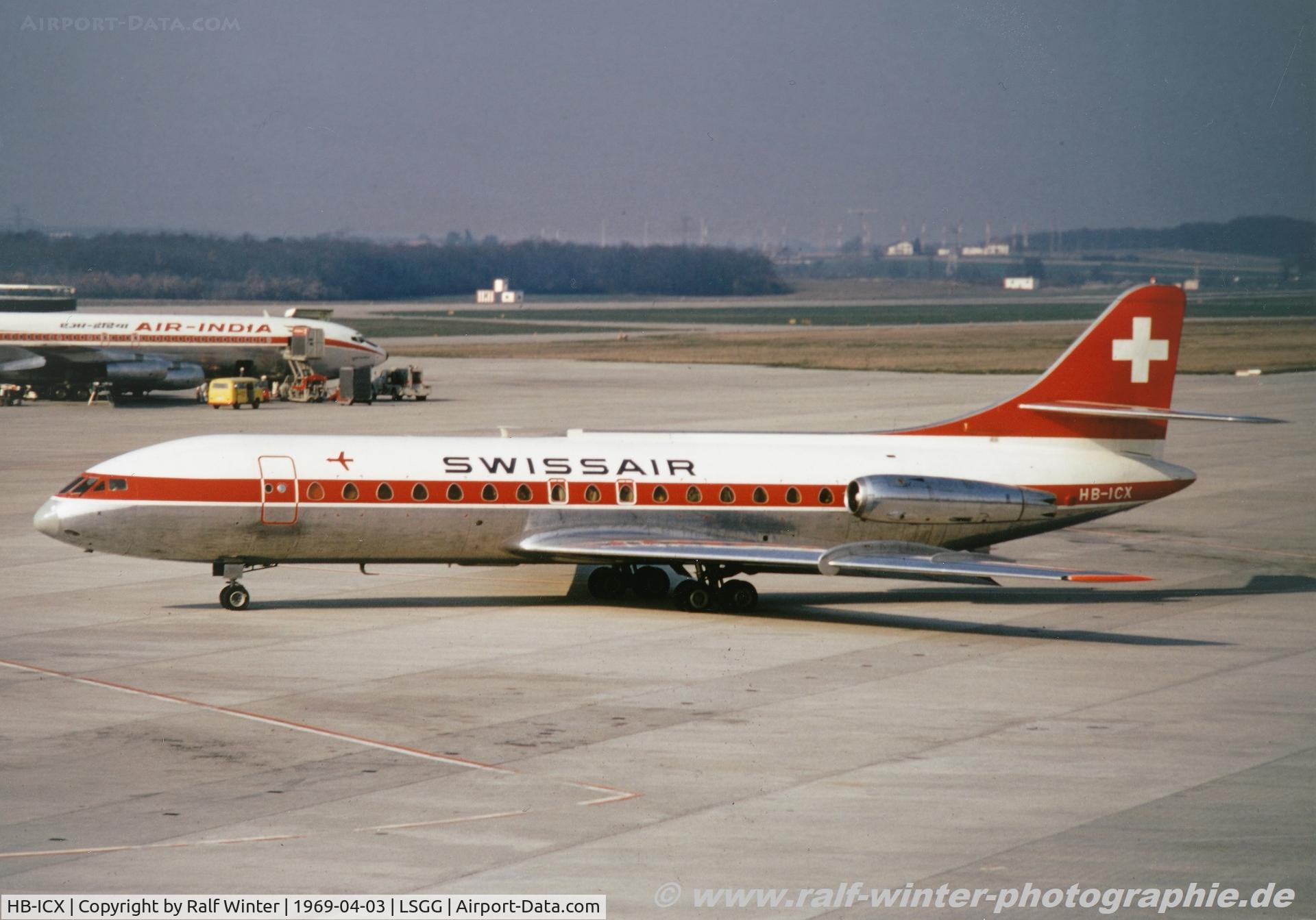 HB-ICX, 1960 Sud Aviation SE-210 Caravelle III C/N 38, Sud Aviation SE-210 Caravelle 10R - Swissair 'Chur' - 200 - HB-ICX - 03.04.1969 - LSGG
