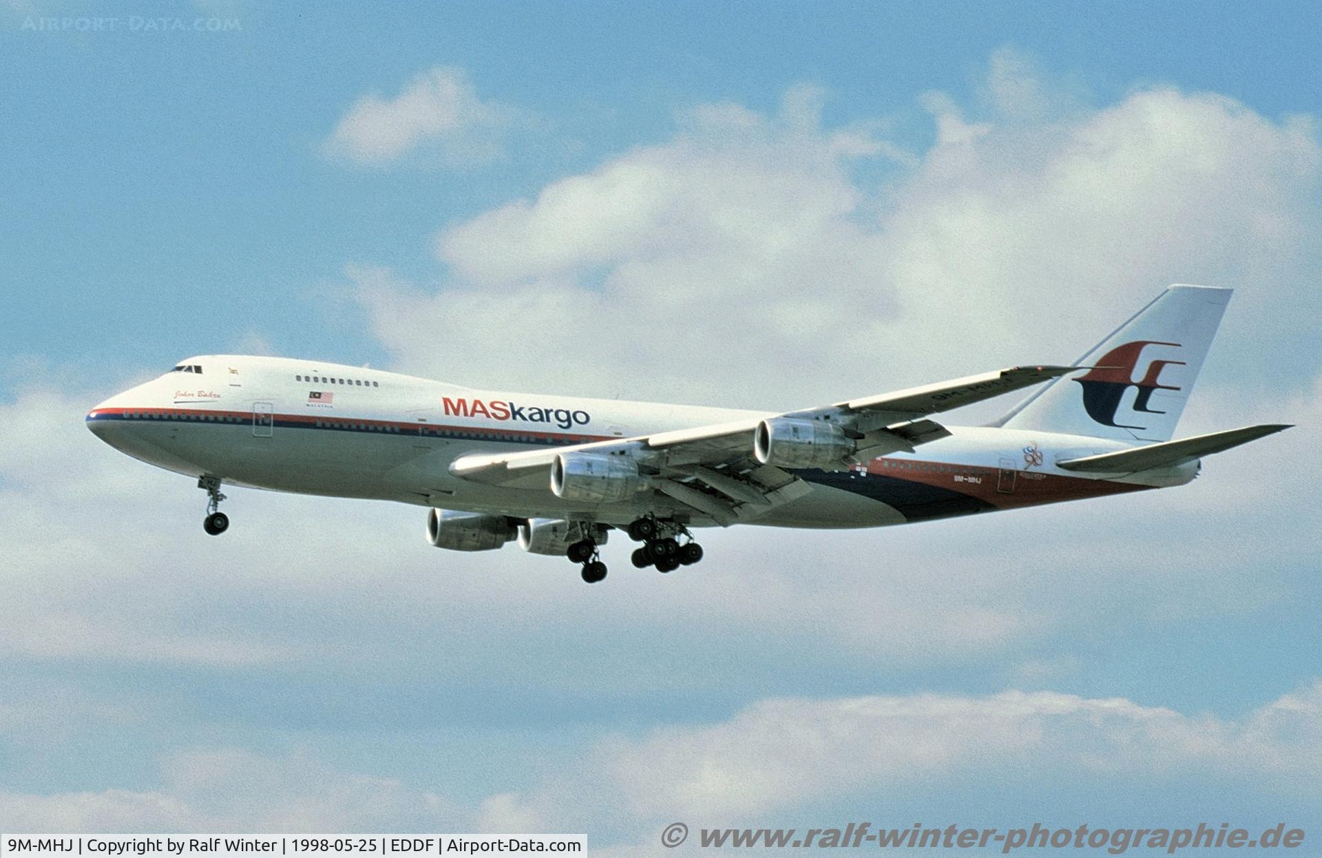 9M-MHJ, 1981 Boeing 747-236B/SF C/N 22442, Boeing 747-236B - MH MAS Malasyian MASkargo - 22442 - 9M-MHJ - 25.05.1998 - FRA