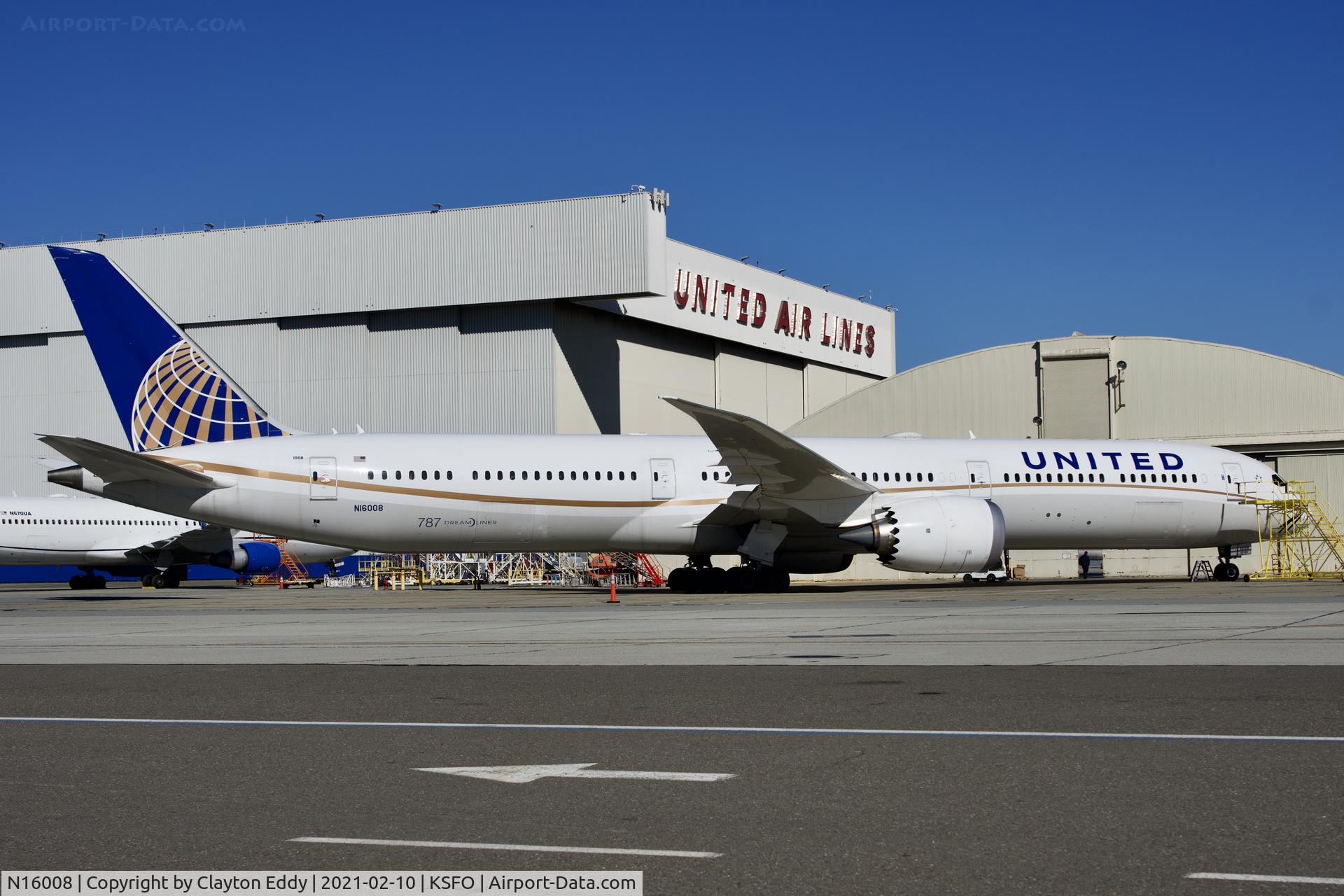 N16008, 2019 Boeing 787-10 Dreamliner C/N 60138, SFO 2021.