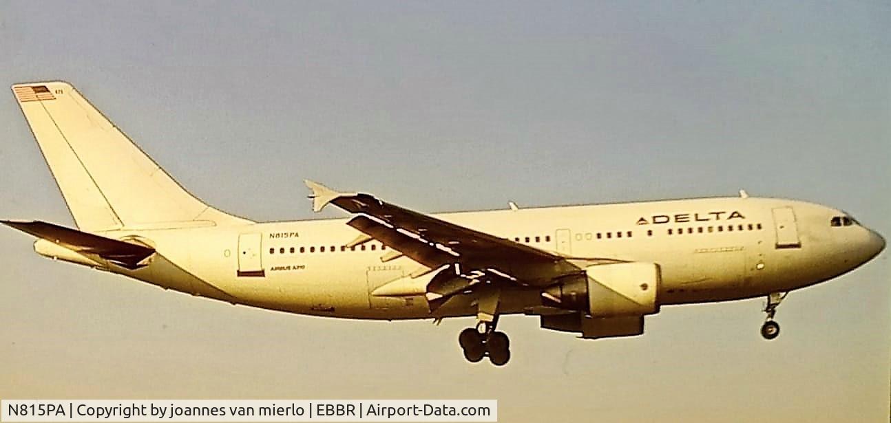 N815PA, 1988 Airbus A310-324 C/N 451, Landing at Brussels/ scan from slide '90s