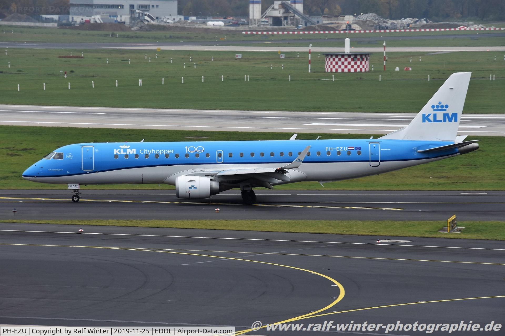 PH-EZU, 2012 Embraer 190LR (ERJ-190-100LR) C/N 19000522, Embraer ERJ-190STD 190-100 - WA KLC KLM Cityhopper - 19000522 - PH-EZU - 25.11.2019 - DUS