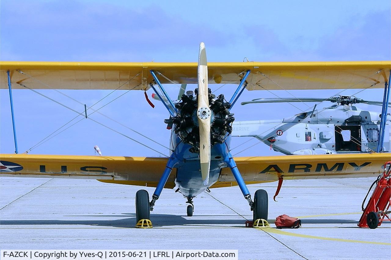 F-AZCK, 1941 Boeing A75N1 (PT-17) C/N 75-1653, Boeing A75N1, Static display, Lanvéoc-Poulmic (LFRL) Open day 2015