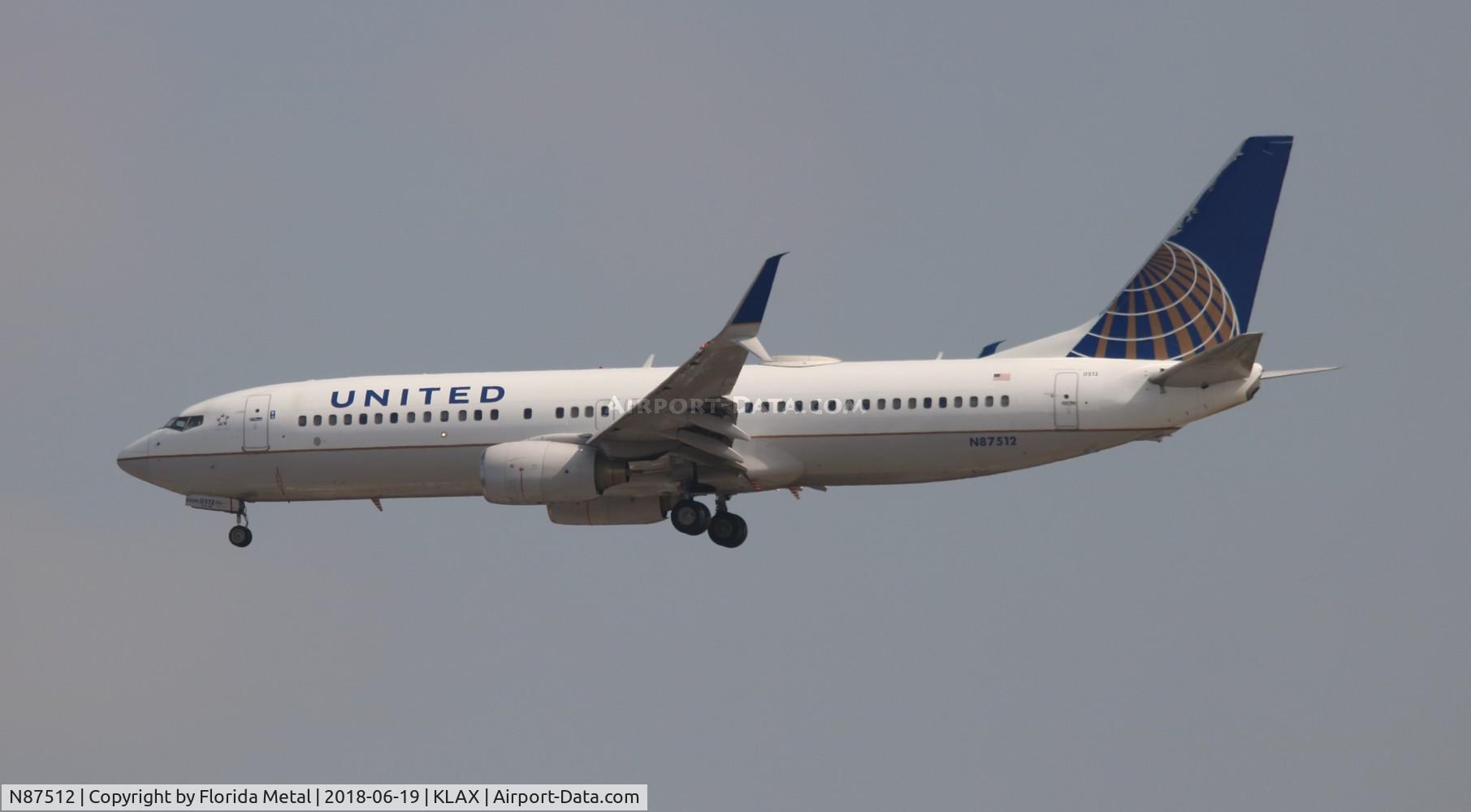 N87512, 2008 Boeing 737-824 C/N 33458, LAX Spotting 2018