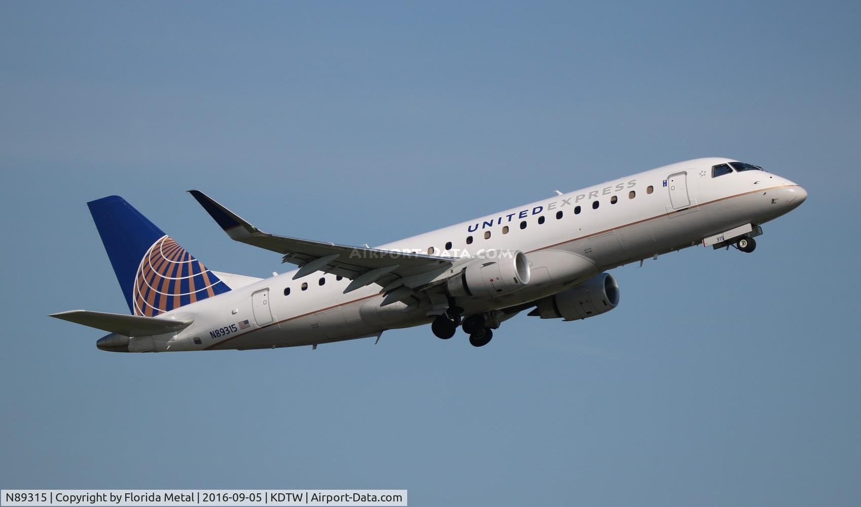 N89315, 2014 Embraer 175LR (ERJ-170-200LR) C/N 17000437, DTW spotting 2016