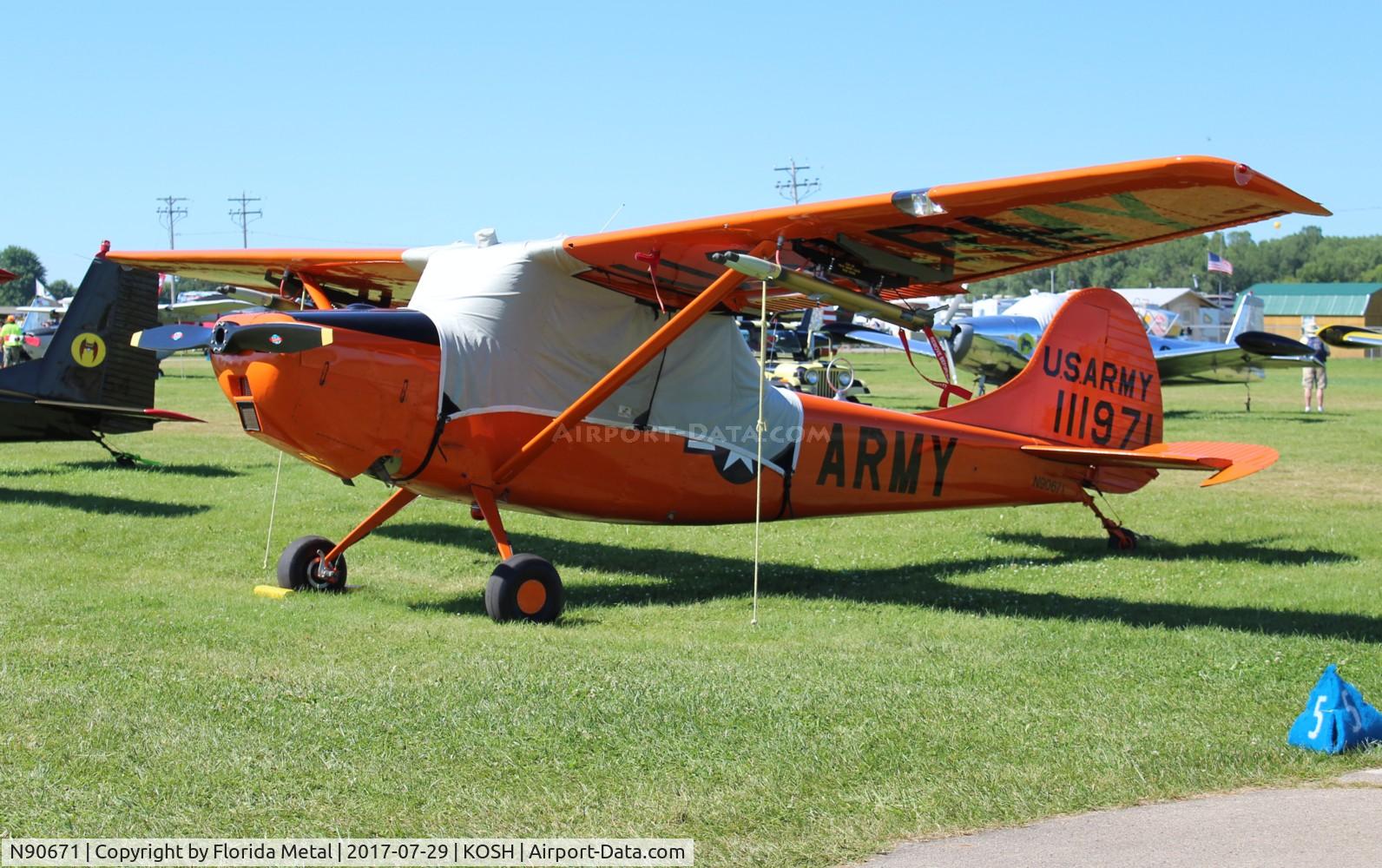 N90671, 1951 Cessna O-1A Bird Dog C/N 22285, EAA OSH 2017