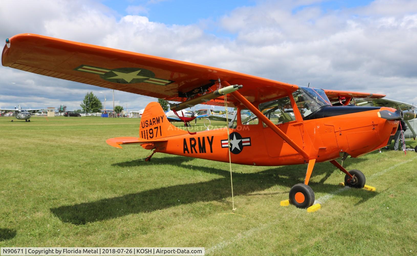 N90671, 1951 Cessna O-1A Bird Dog C/N 22285, EAA OSH 2018
