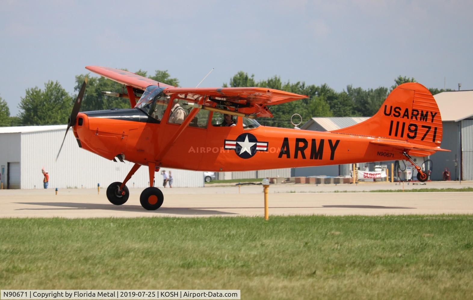 N90671, 1951 Cessna O-1A Bird Dog C/N 22285, EAA OSH 2019