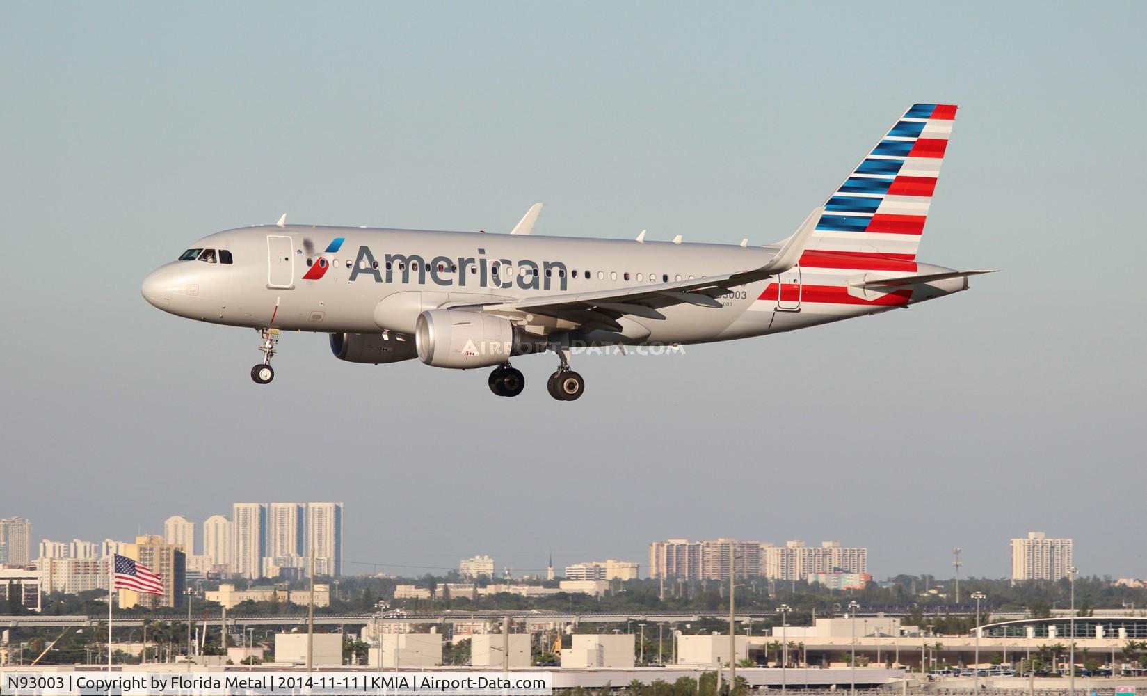 N93003, 2013 Airbus A319-115 C/N 5704, MIA spotting 2014