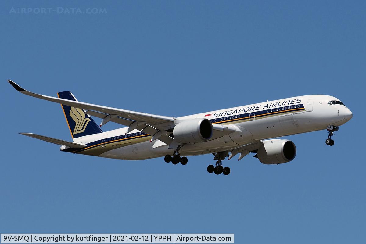 9V-SMQ, 2017 Airbus A350-941 C/N 133, Airbus A350-941 cn 133. SIA 9V-SMQ final rwy 21 YPPH 12
 Feb 2021