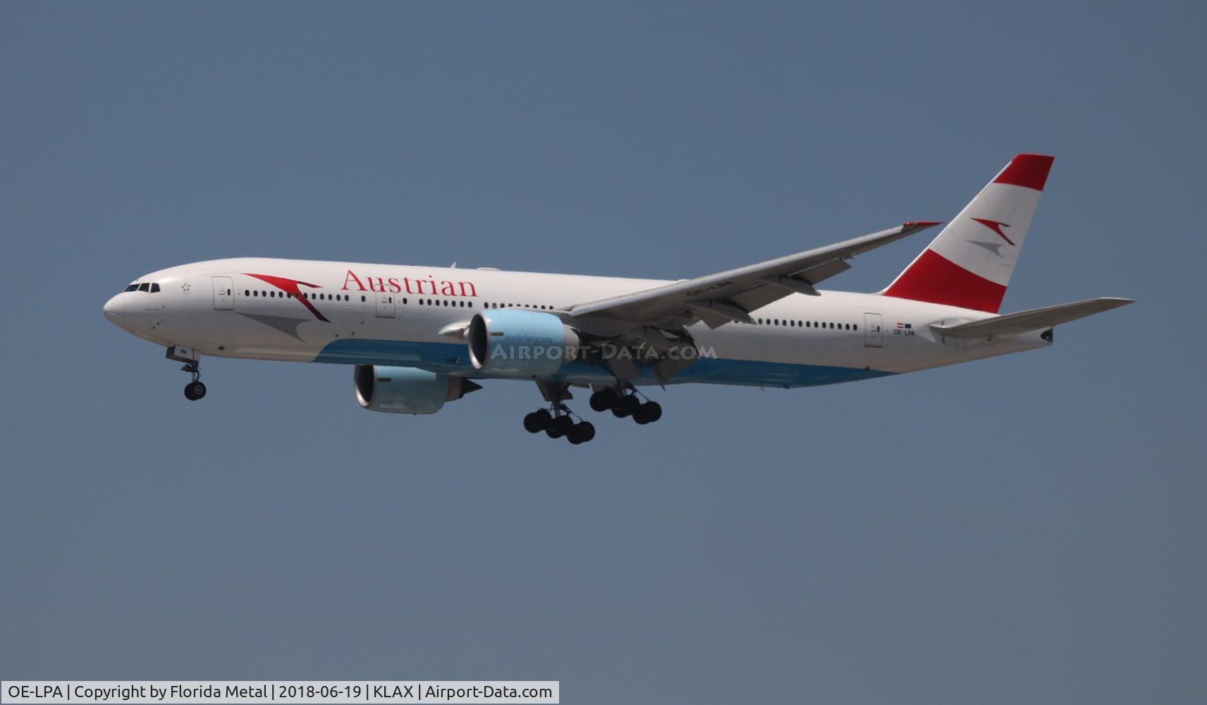 OE-LPA, 1997 Boeing 777-2Z9/ER C/N 28698, LAX spotting 2018
