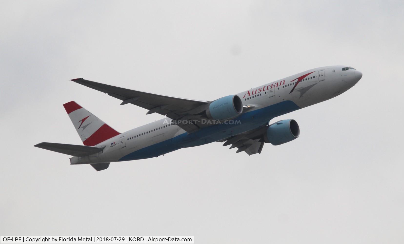 OE-LPE, 1998 Boeing 777-2Q8/ER C/N 27607, ORD spotting 2018