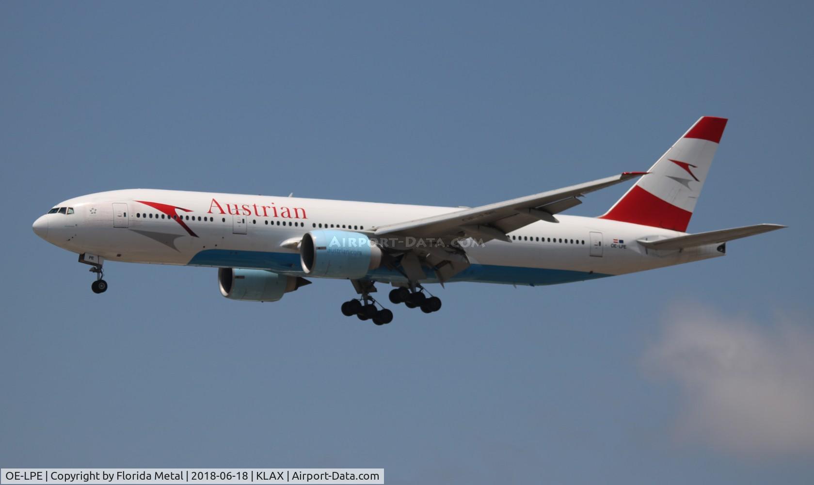 OE-LPE, 1998 Boeing 777-2Q8/ER C/N 27607, LAX spotting 2018