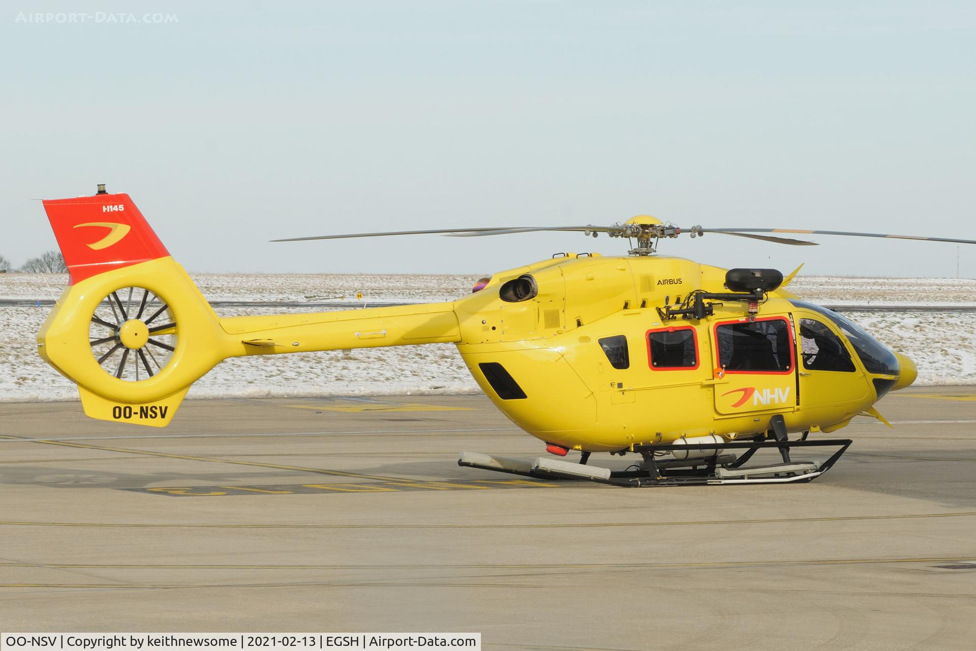 OO-NSV, 2020 Airbus Helicopters H-145T2 ( BK117-D-2 ) C/N 20321, Parked at Norwich.