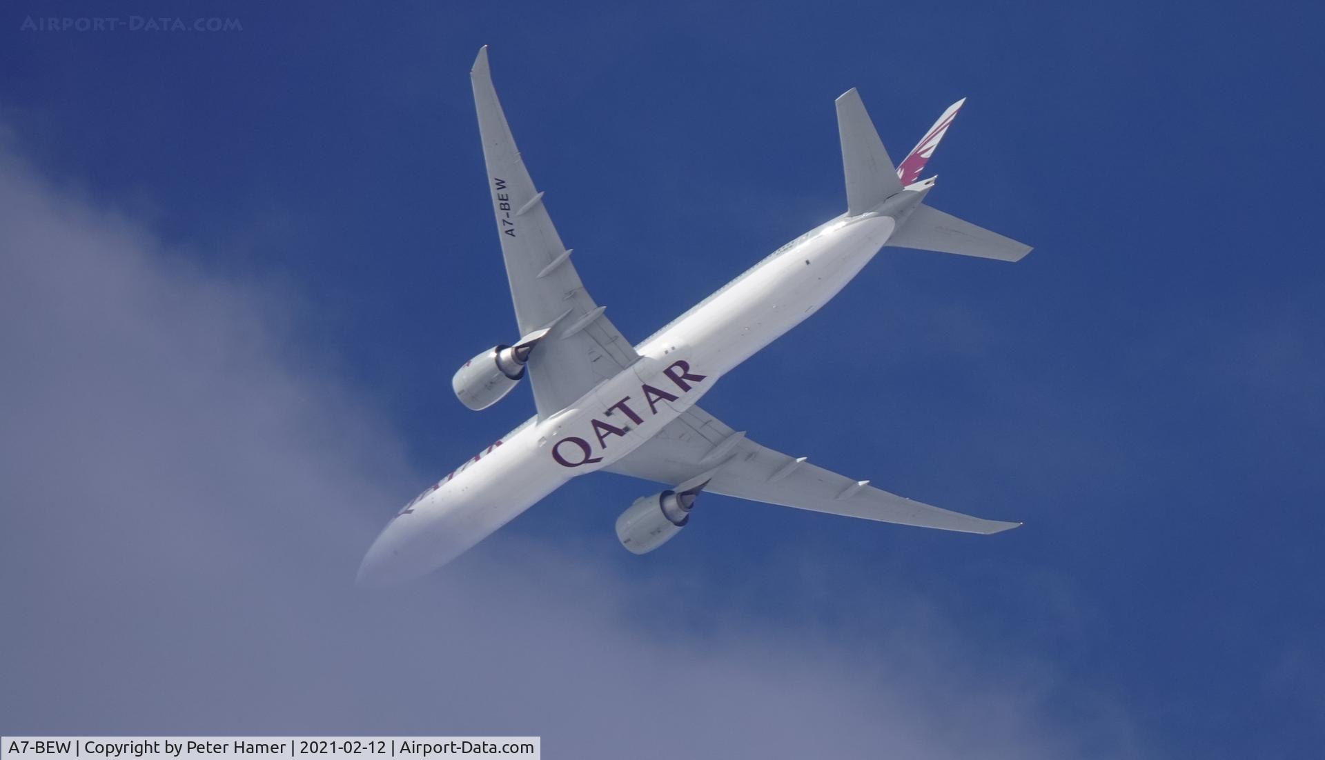 A7-BEW, 2018 Boeing 777-3DZ/ER C/N 65304, Heading for Heathrow