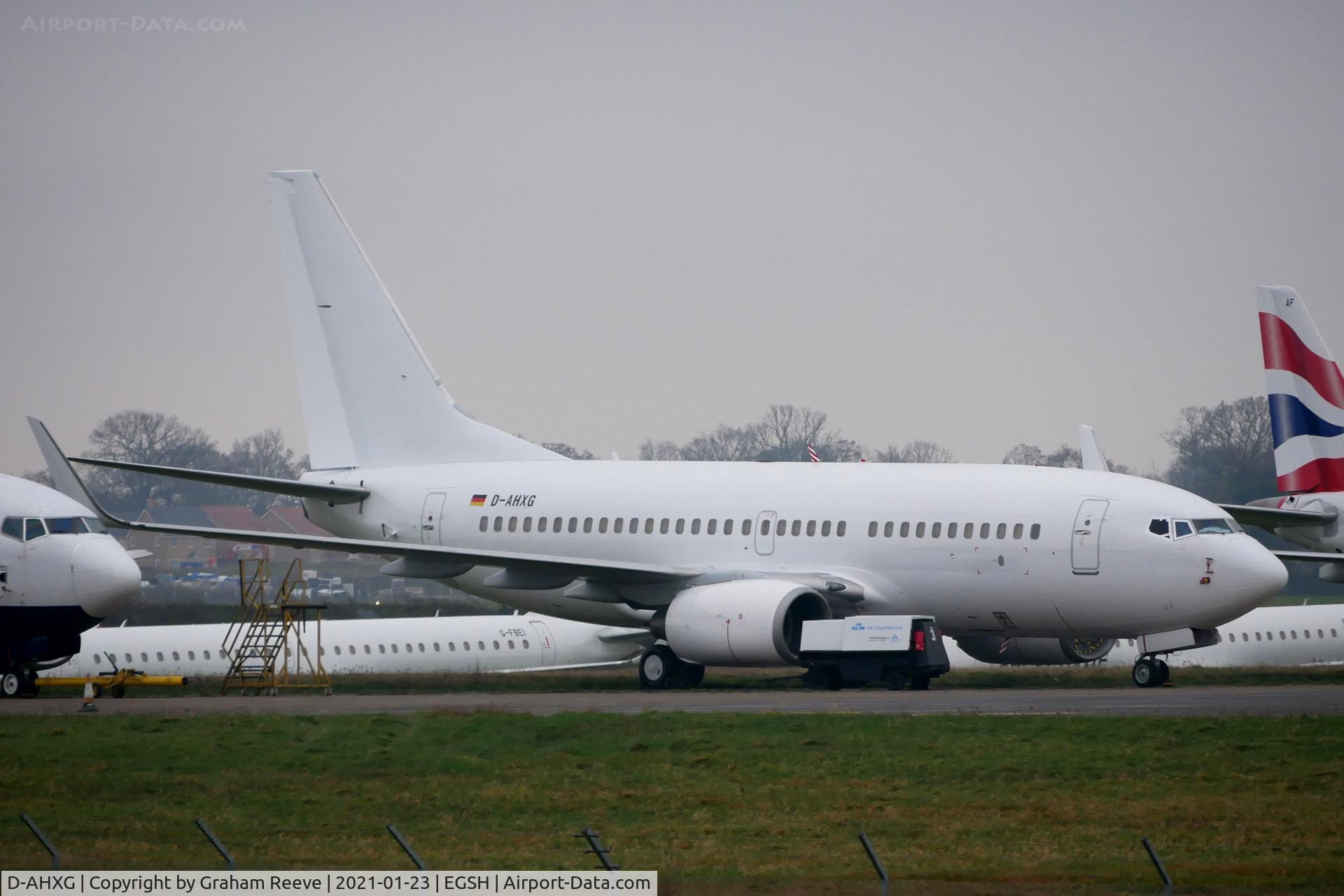 D-AHXG, 2008 Boeing 737-7K5 C/N 35140, Parked at Norwich.