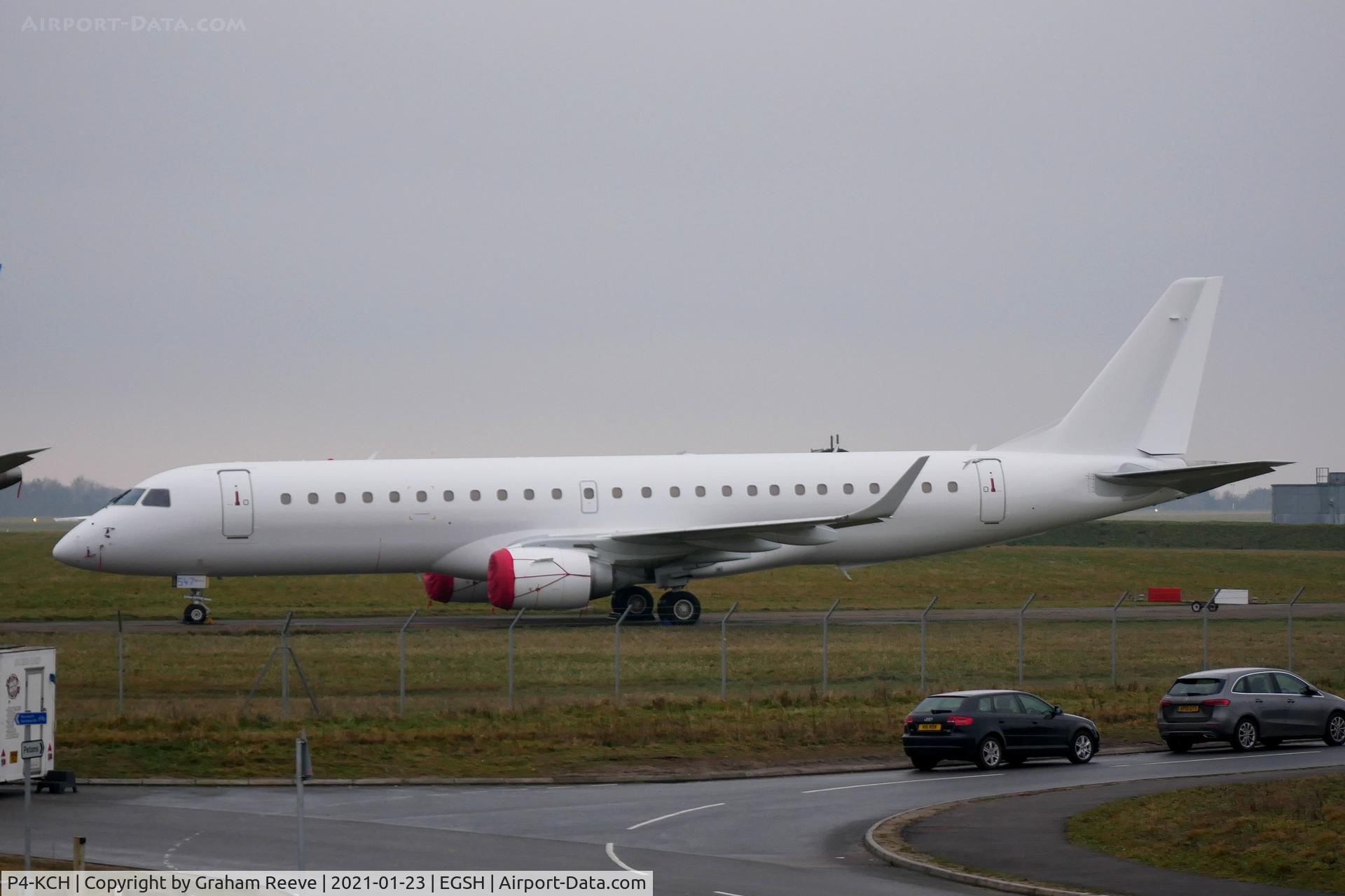 P4-KCH, 2012 Embraer 190LR (ERJ-190-100LR) C/N 19000547, Parked at Norwich.