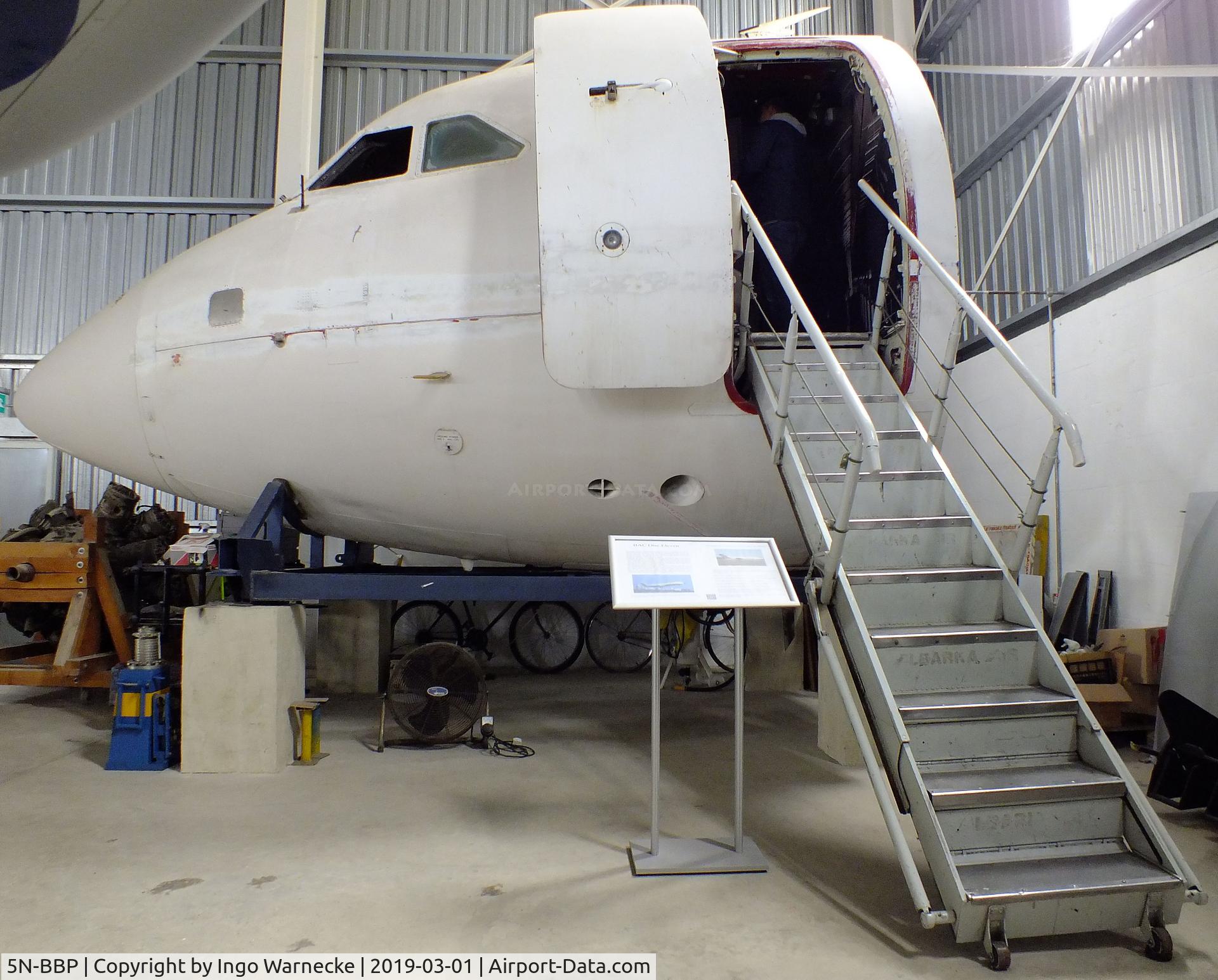 5N-BBP, 1969 BAC 111-518FG One-Eleven C/N BAC.202, BAC 1-11-518FG (cockpit section only) at the Malta Aviation Museum, Ta' Qali