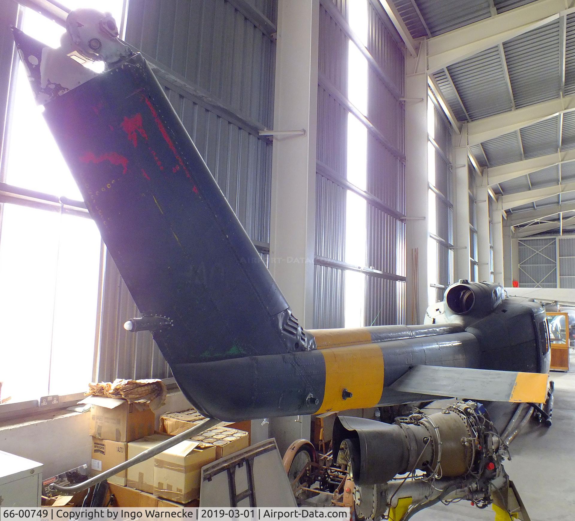 66-00749, 1966 Bell UH-1H Iroquois C/N 5232, Bell UH-1H Iroquois (minus rotors, painted to represent a UH-1D of german borderguards for movie purposes) at the Malta Aviation Museum, Ta' Qali