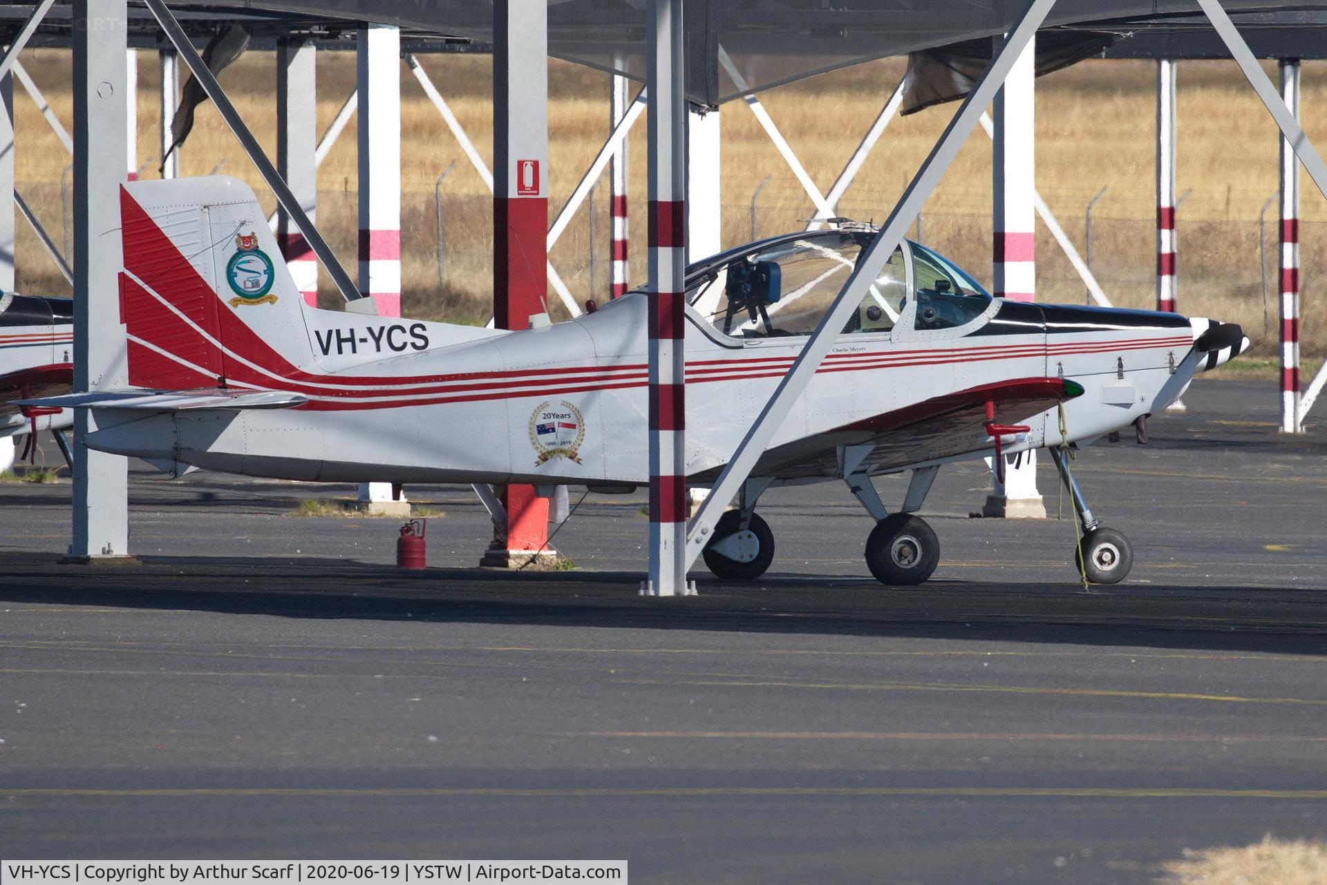 VH-YCS, 1976 Pacific Aerospace CT/4B Airtrainer C/N 090, Tamworth NSW June 2020