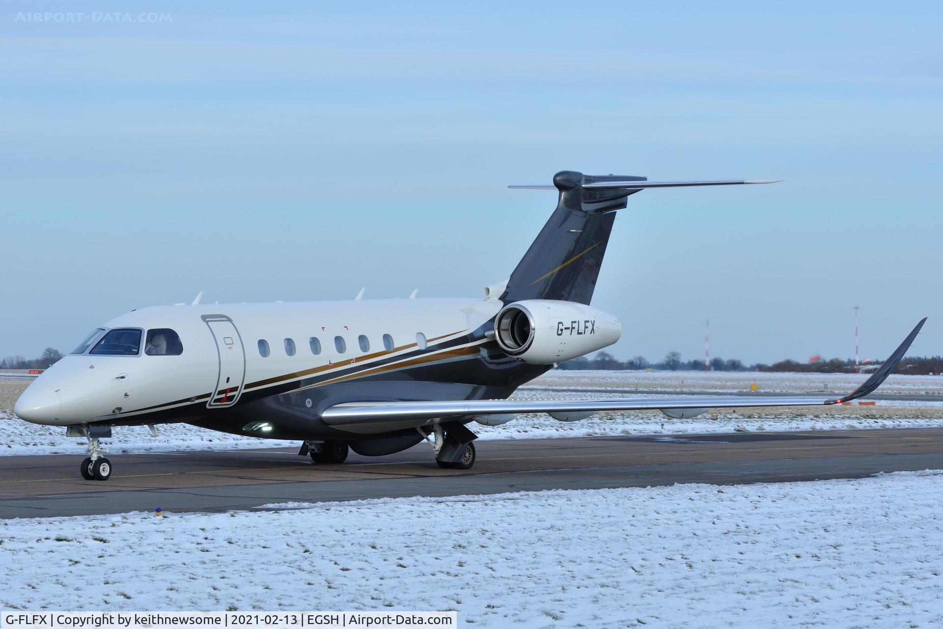 G-FLFX, 2019 Embraer EMB-550 Praetor 600 C/N 55020122, Arriving at Norwich.