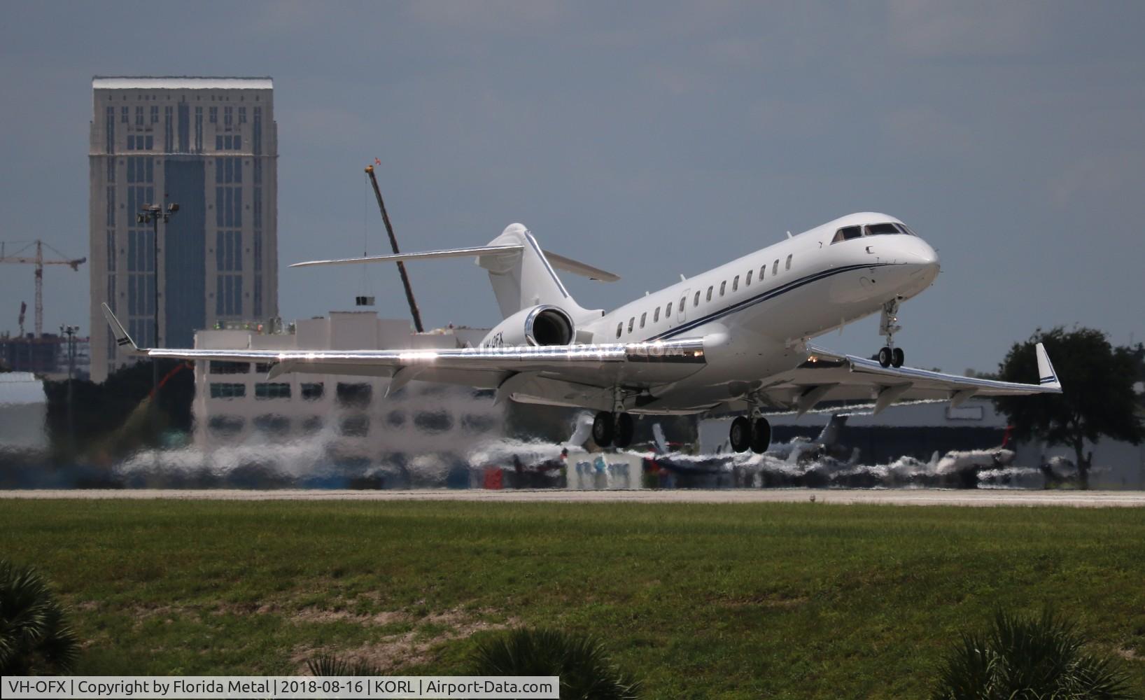 VH-OFX, 2001 Bombardier BD-700-1A10 Global Express C/N 9104, ORL Spotting 2018