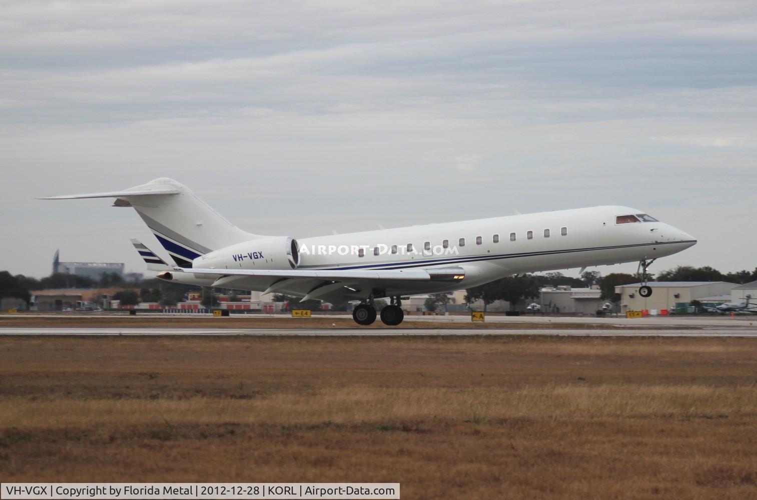 VH-VGX, 2001 Bombardier BD-700-1A10 Global Express C/N 9079, ORL spotting 2012