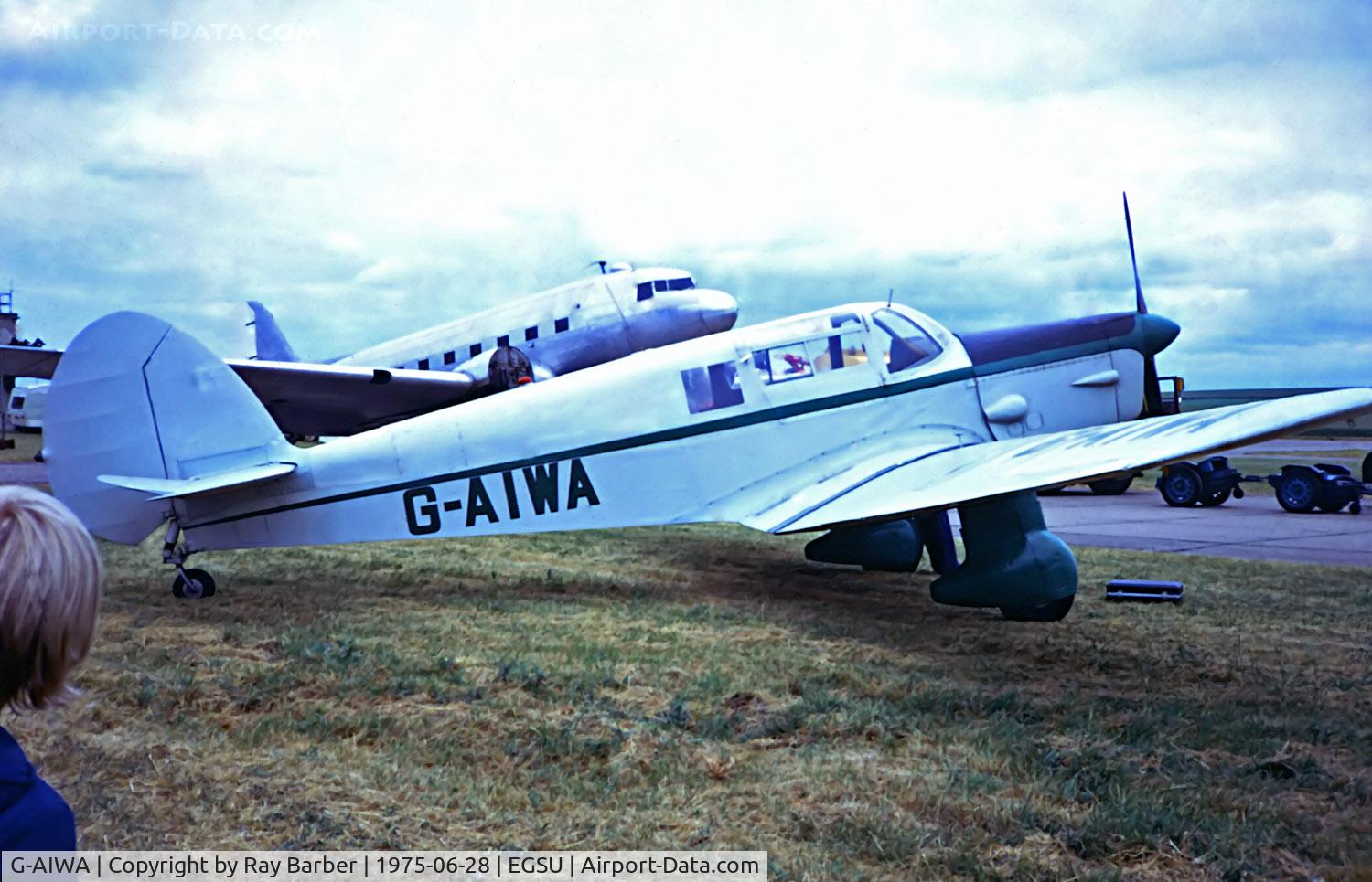 G-AIWA, 1941 F Hills And Sons Ltd Proctor 1 C/N R7524, G-AIWA   Percival P.28 Proctor IA [H.20] Duxford~G 28/06/1975