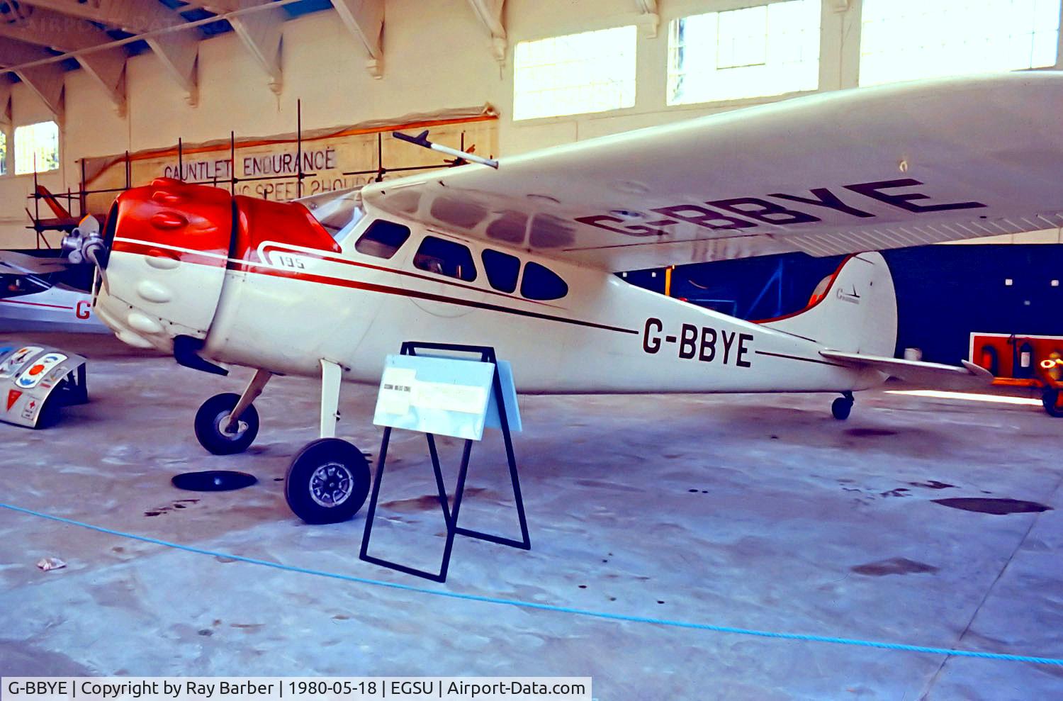 G-BBYE, 1949 Cessna 195 C/N 7550, G-BBYE   Cessna 195 [7550} Duxford~G 18/05/1980