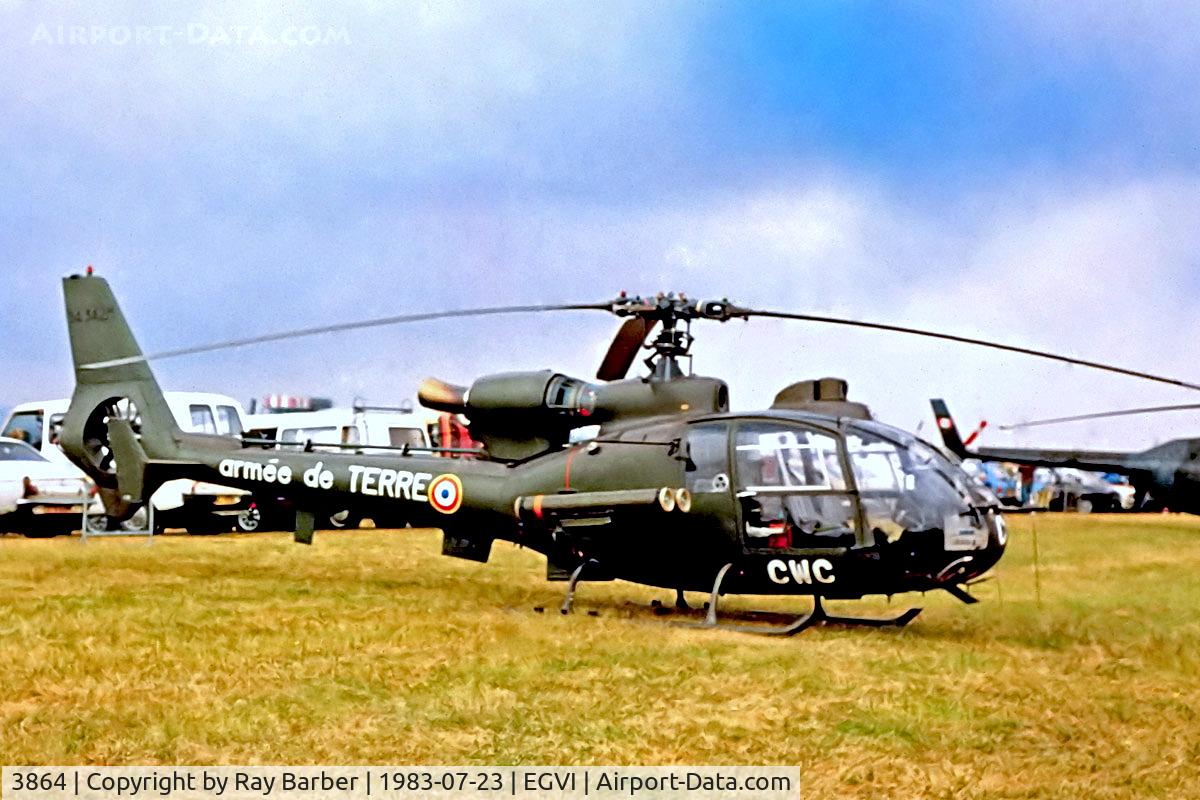 3864, Aérospatiale SA-342M Gazelle C/N 1864, 3864   (CWC) Aerospatiale SA.342M Gazelle [1864] (French Army) RAF Greenham Common~G 23/07/1983