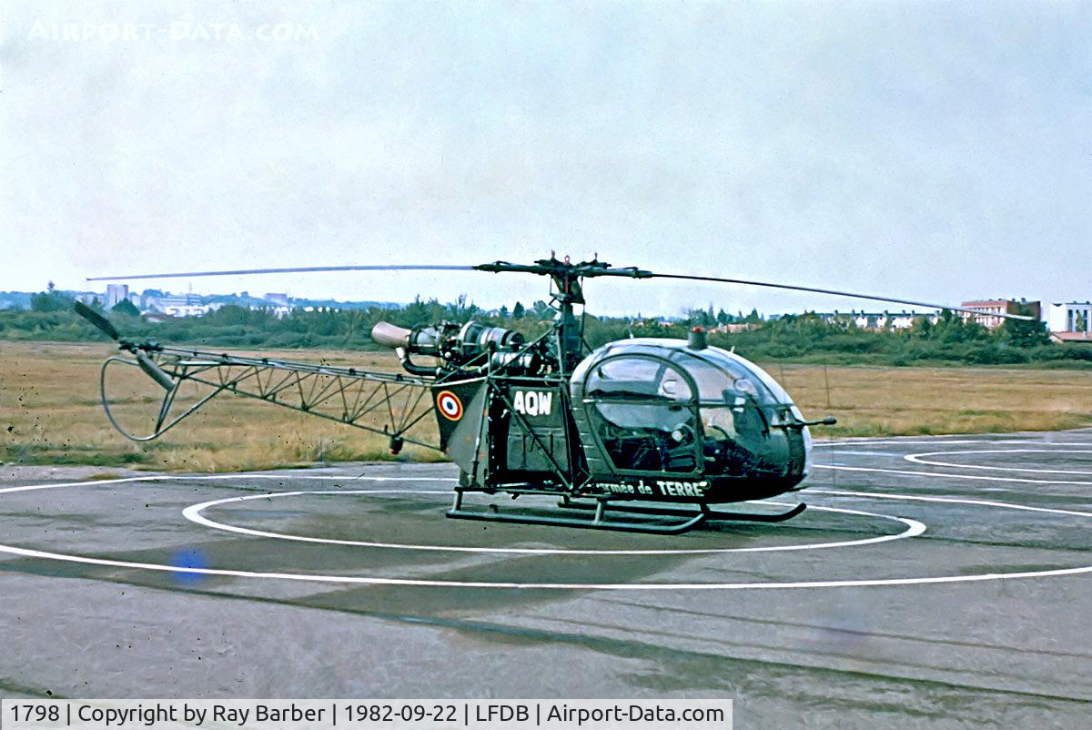 1798, Sud Aviation SA.318C Alouette Astazou C/N 1798, 1798   Sud Aviation SA.318C Alouette Astazou [1798] (French Army) Montauban~F 22/09/1982