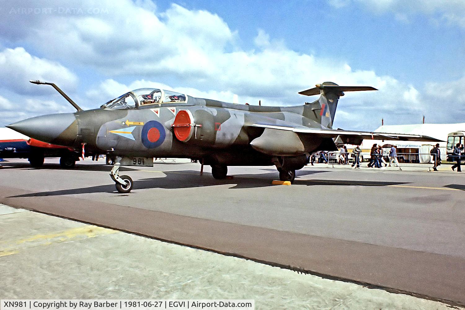 XN981, 1965 Hawker Siddeley Buccaneer S.2B C/N B3-08-63, XN981  Blackburn Buccaneer S.2B [B3-08-63] (Royal Air Force) RAF Greenham Common~G 27/06/1981