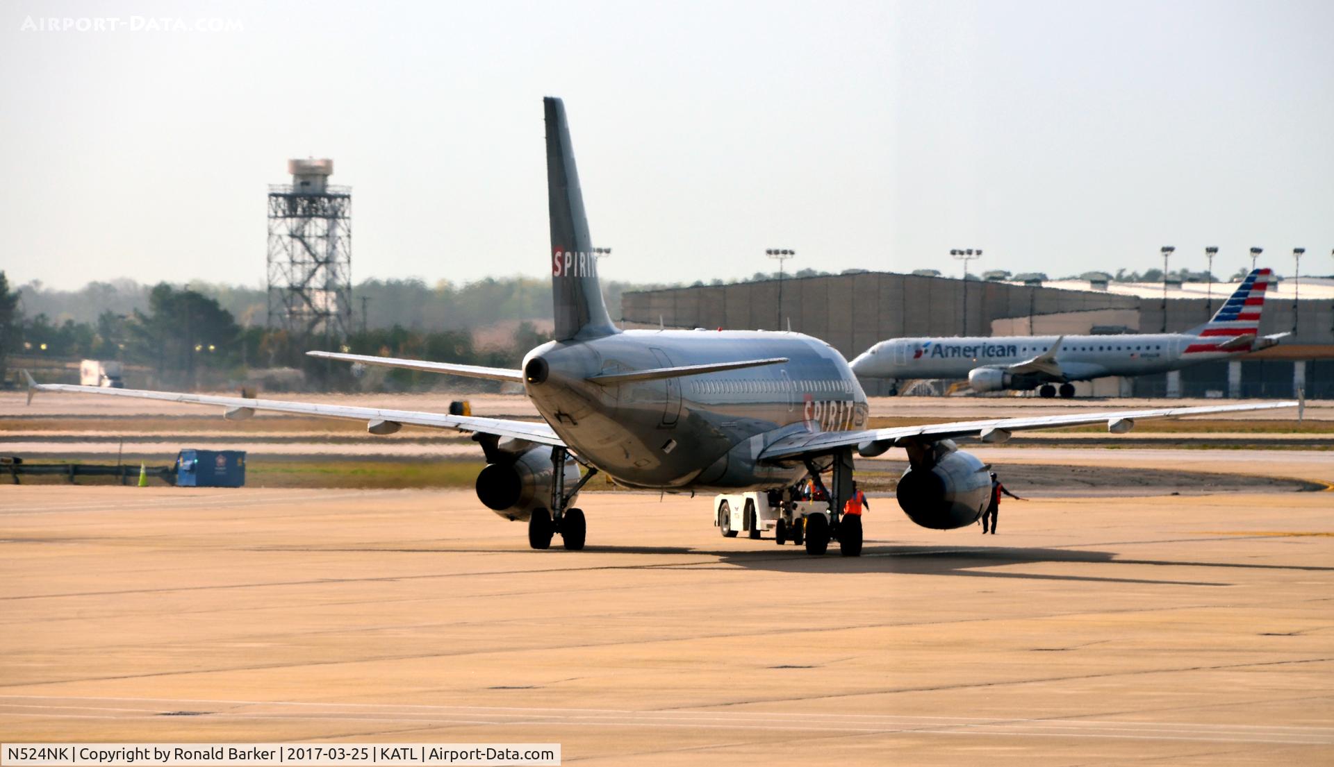 N524NK, 2006 Airbus A319-132 C/N 2929, Pushback Atlanta