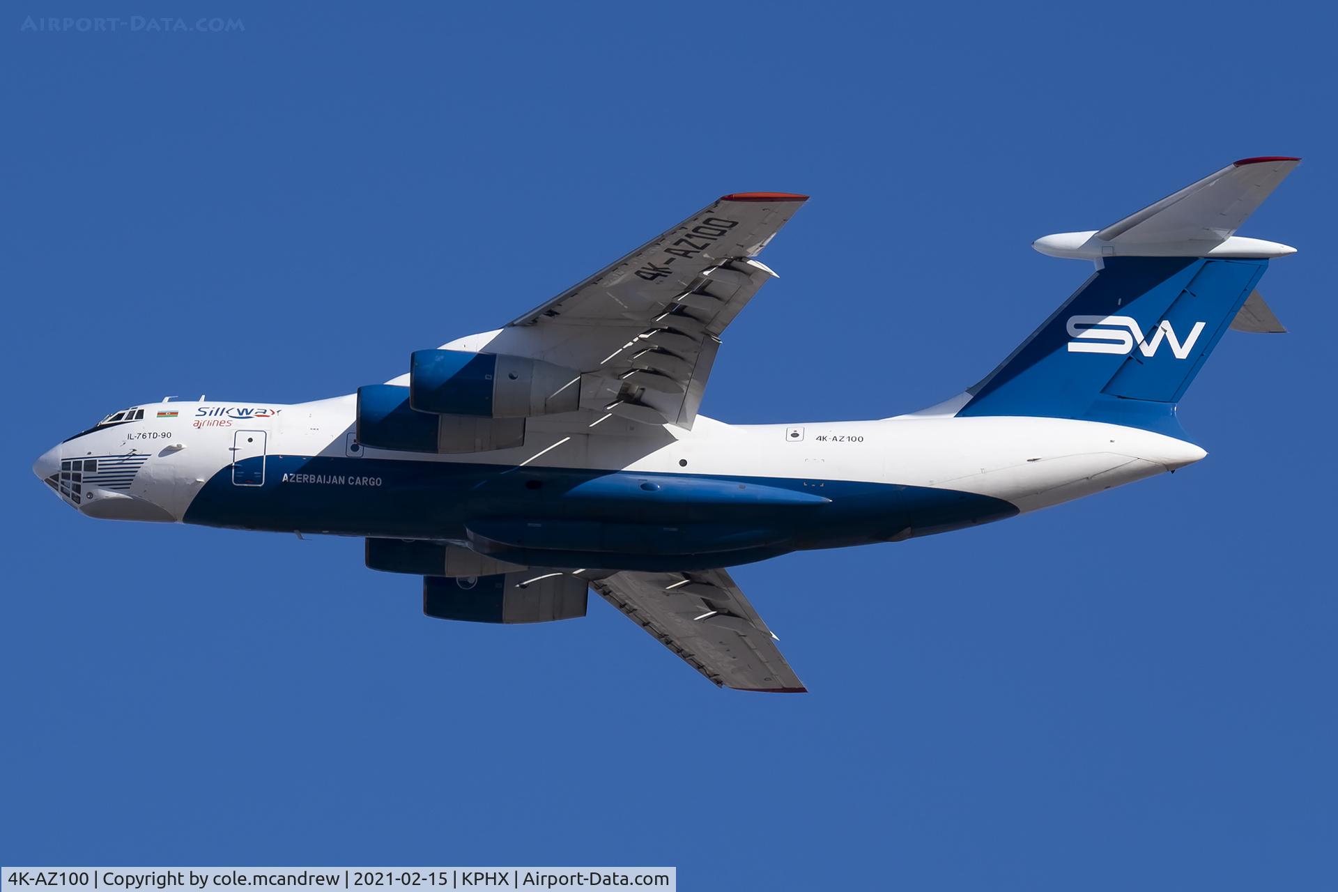 4K-AZ100, Ilyushin Il-76TD-90VD C/N 2073421708, AZQ5221departing for Chicago
