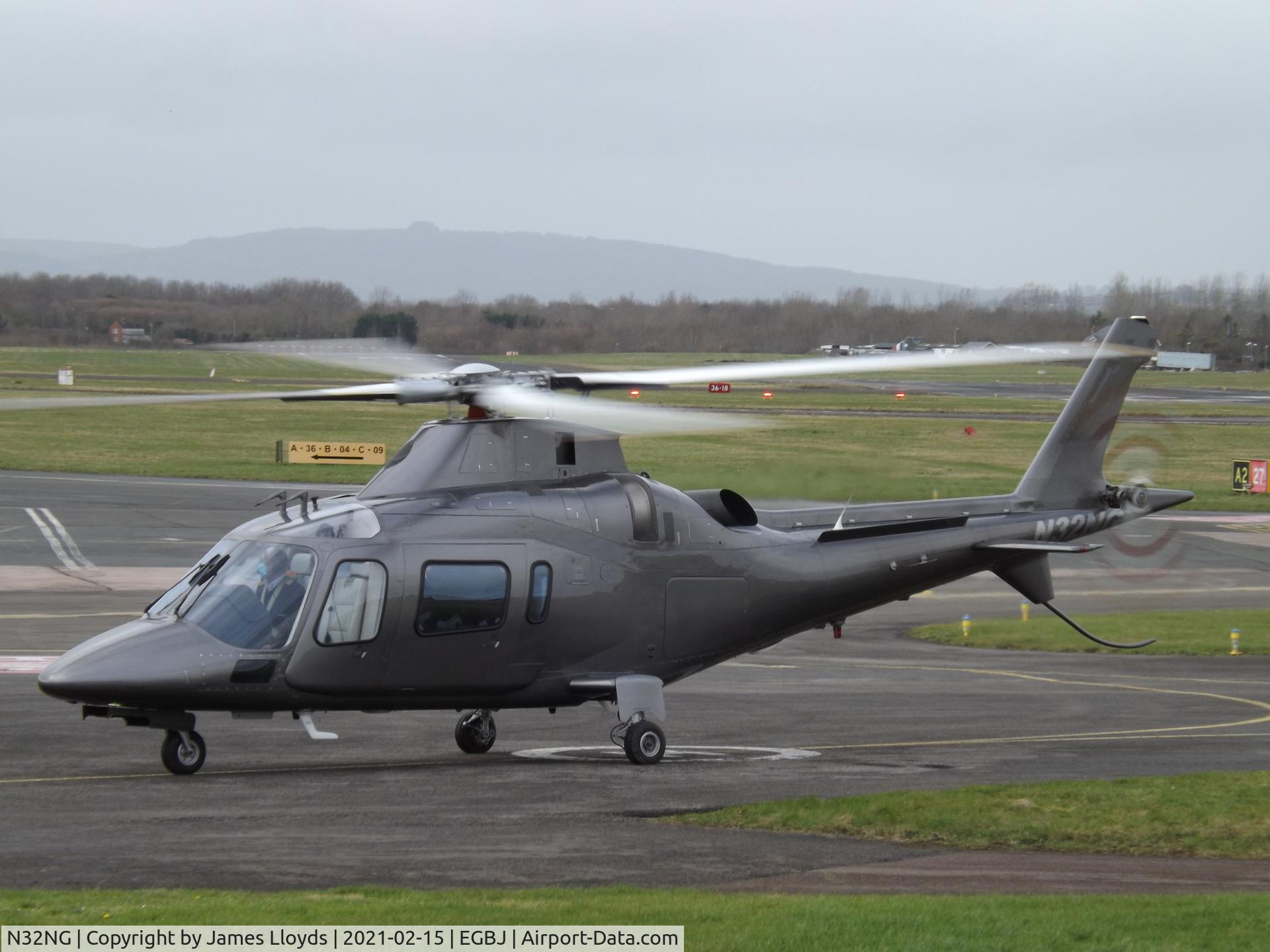 N32NG, Agusta A-109E Power C/N 11112, Ex M-IDAS Taxing in at Gloucestershire Airport.