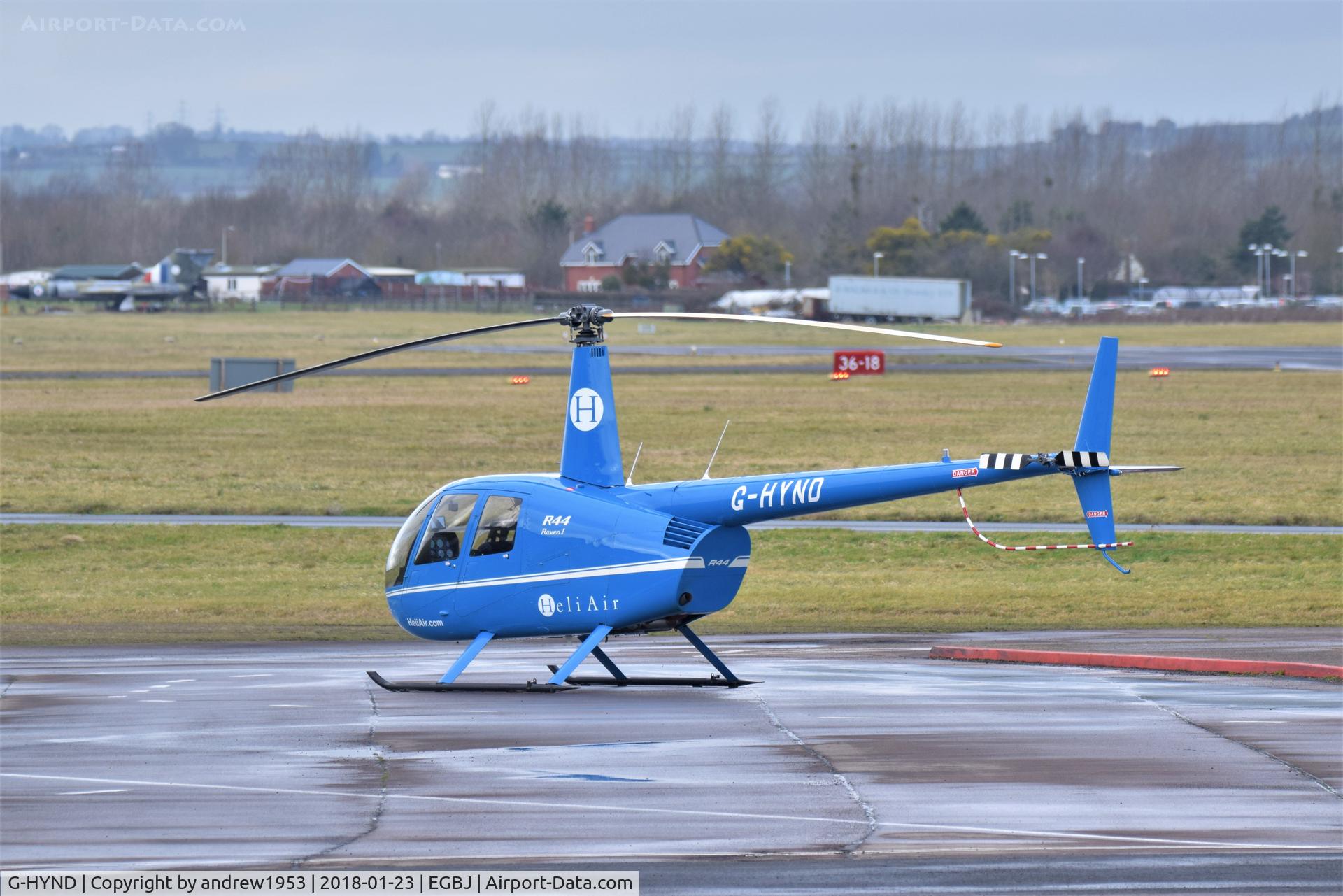 G-HYND, 2016 Robinson R44 Raven C/N 2433, G-HYND at Gloucestershire Airport.