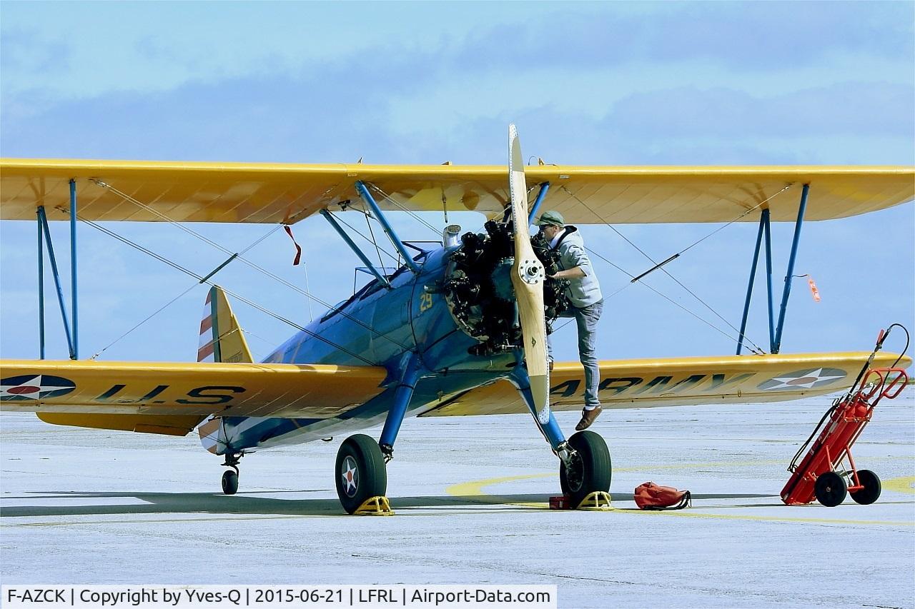 F-AZCK, 1941 Boeing A75N1 (PT-17) C/N 75-1653, Boeing A75N1, Static display, Lanvéoc-Poulmic (LFRL) Open day 2015