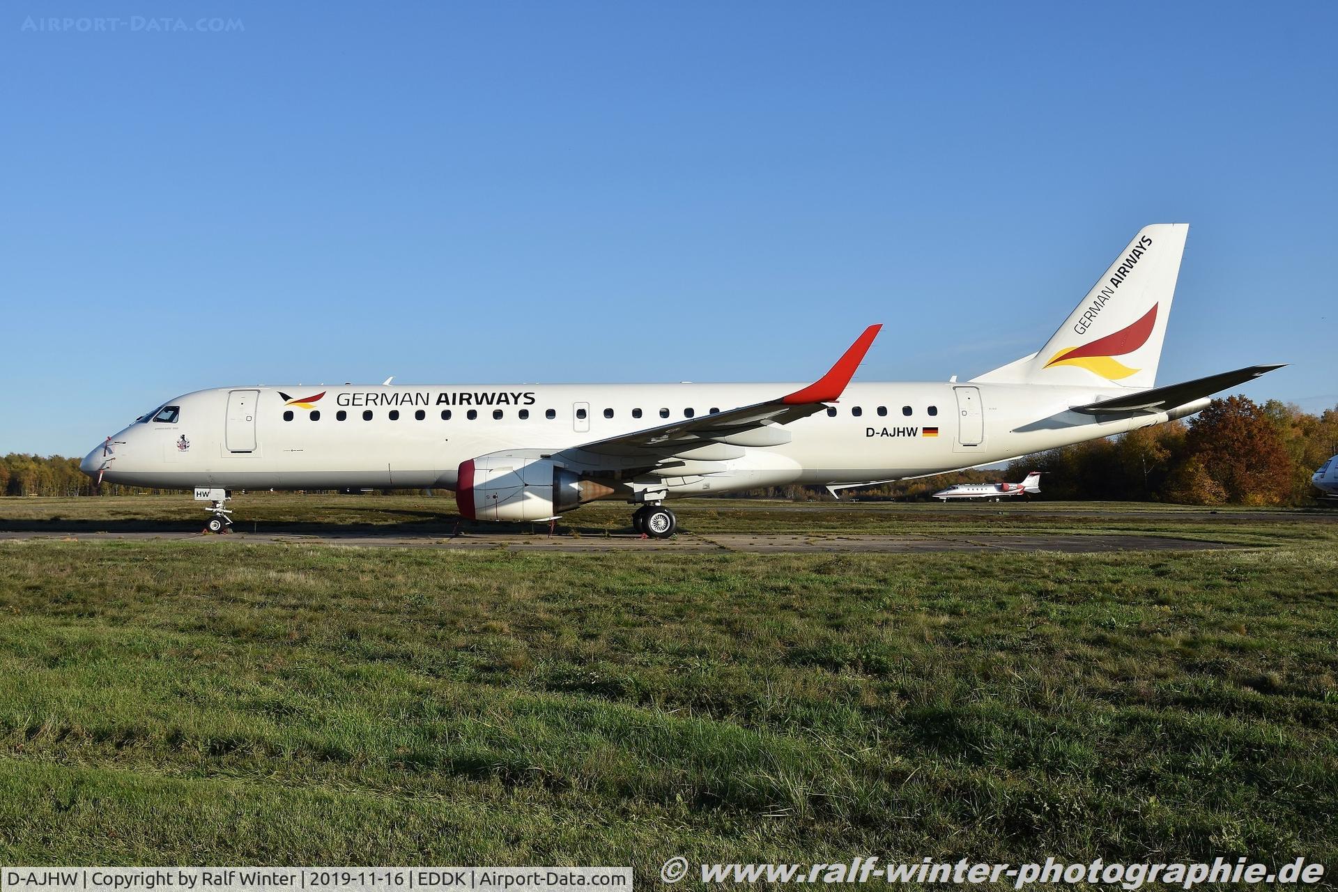 D-AJHW, 2006 Embraer 190LR (ERJ-190-100LR) C/N 19000061, Embraer ERJ-100LR 190-100LR - WH GER German Airways - 19000061 - D-AJHW - 16.11.2019 - CGN