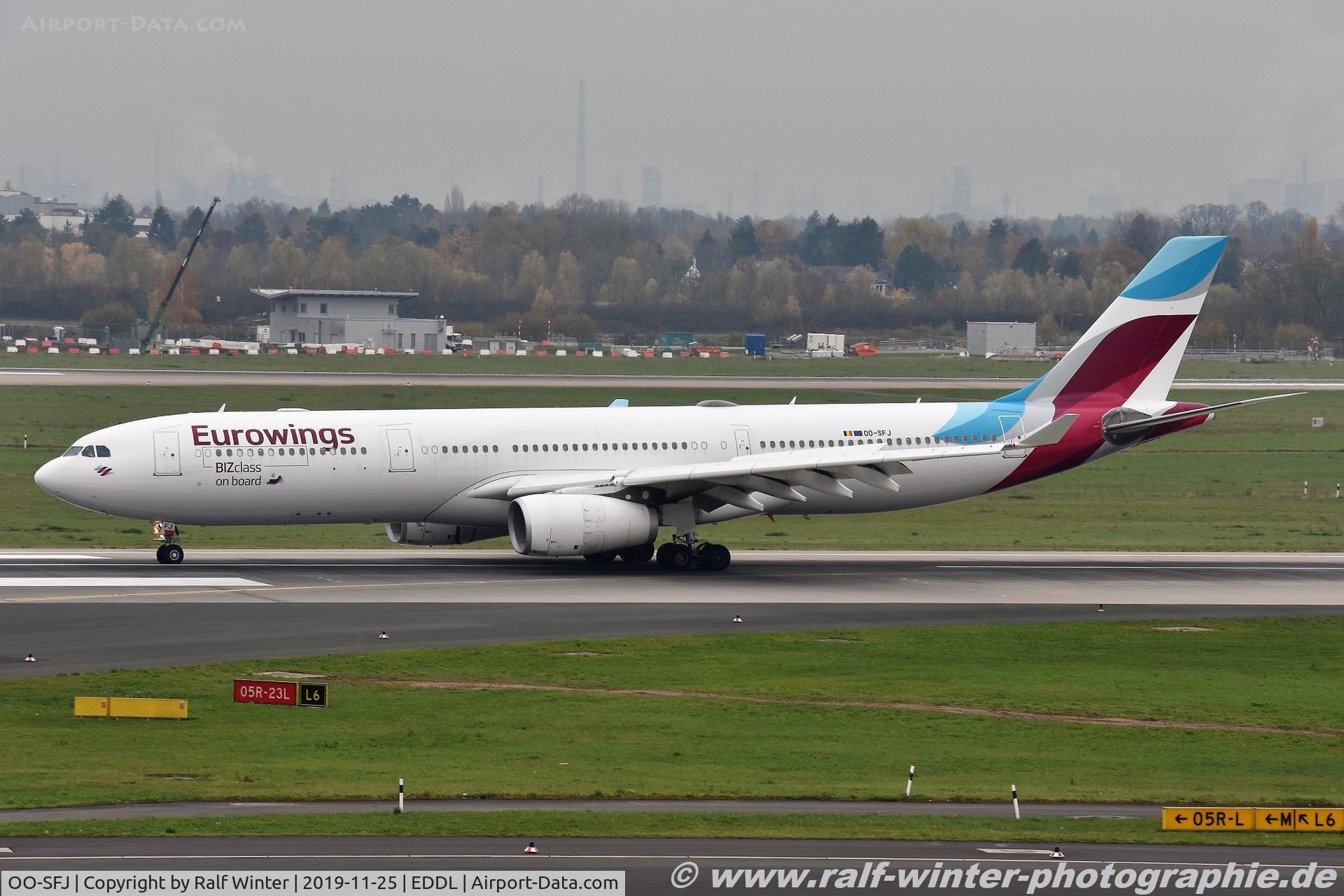OO-SFJ, 2005 Airbus A330-343X C/N 701, Airbus A330-343 - EW EWG Eurowings opby Brussels Airlines - 701 - OO-SFJ - 25.11.2019 - DUS