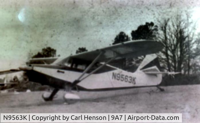 N9563K, 1947 Stinson 108-2 Voyager C/N 108-2563, I owned this aircraft in about 1971. I traded a square tail C-150 for it. The late Ralph Josey covered it with fiberglass cloth some years before I acquired it.  Ralph, the fellow he sold it to, me, and the fellow I sold it to all worked for Delta.
