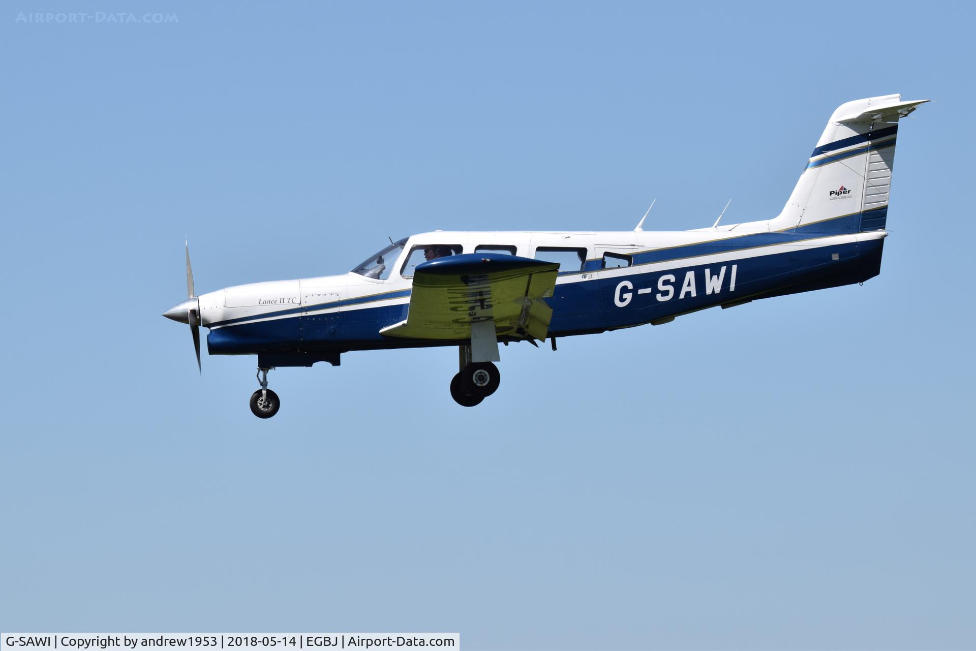 G-SAWI, 1978 Piper PA-32RT-300T Turbo Lance II C/N 32R-7887069, G-SAWI at Gloucestershire Airport.
