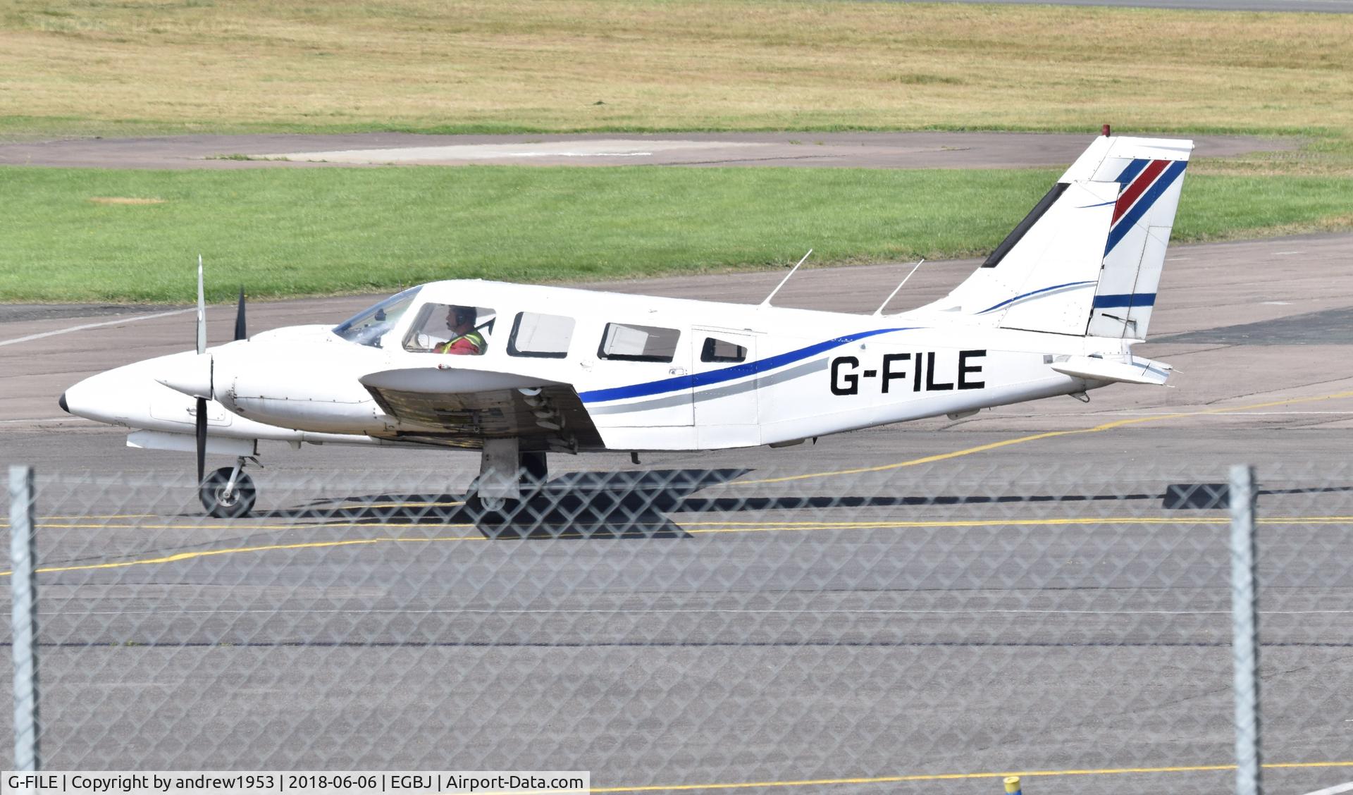 G-FILE, 1980 Piper PA-34-200T Seneca II C/N 34-8070108, G-FILE at Gloucestershire Airport.