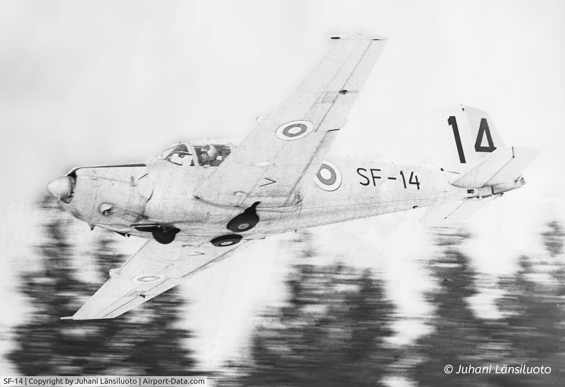 SF-14, Saab S91D/SK.50 Safir C/N 91-360, I took this photo in Räyskälä, Finland. This flight took place in the late sixties. It was airforce pilot training going on.