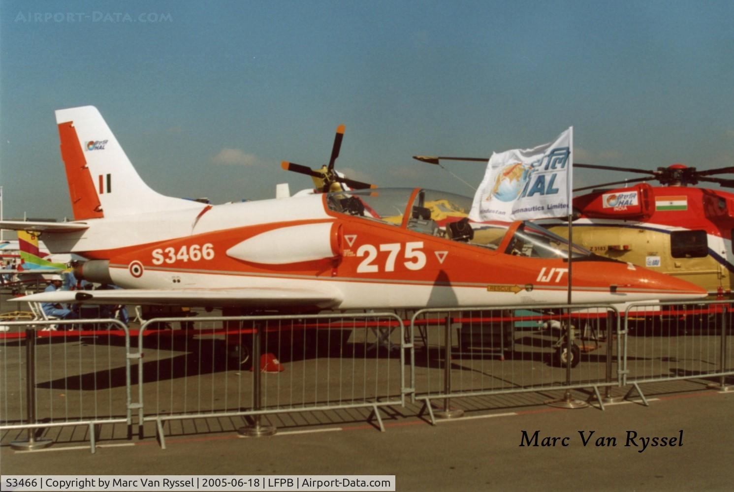S3466, HAL HJT-36 Sitara C/N PT1, On display at Paris / Le Bourget Air Show in 2005.